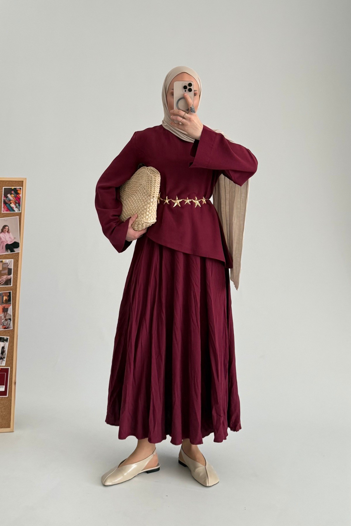 Frida Pinterest Etek Takım Bordo