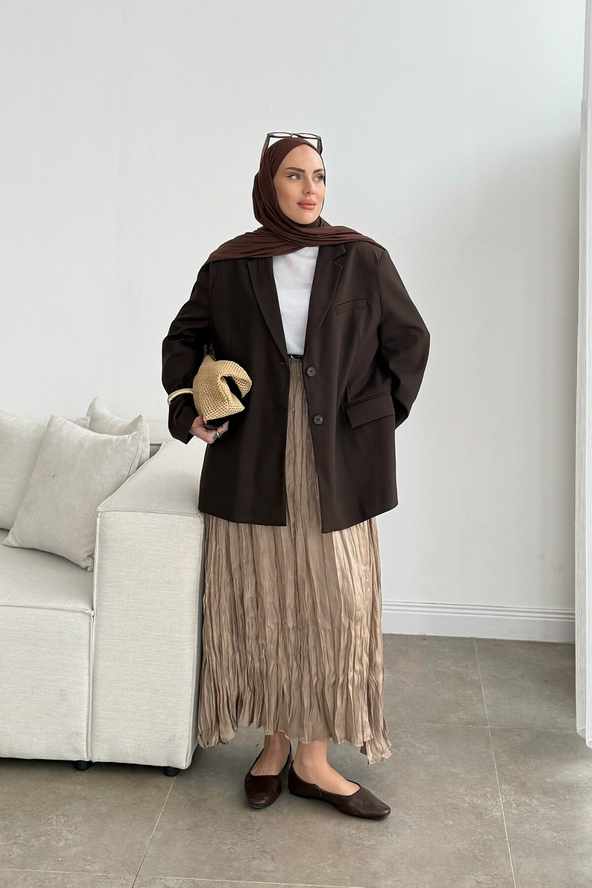 Massi. Astarlı Blazer Ceket Kahve