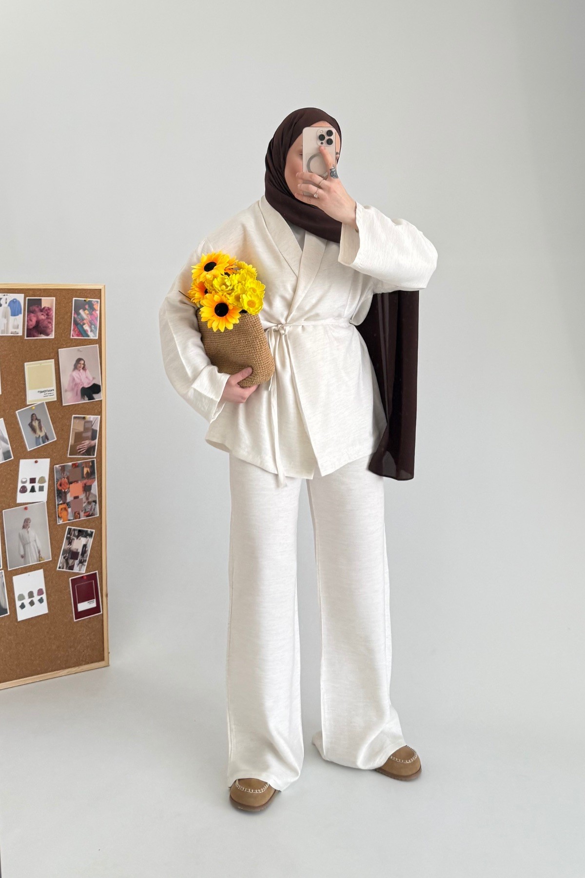 Loft Kimono Ceket Takım Bej 