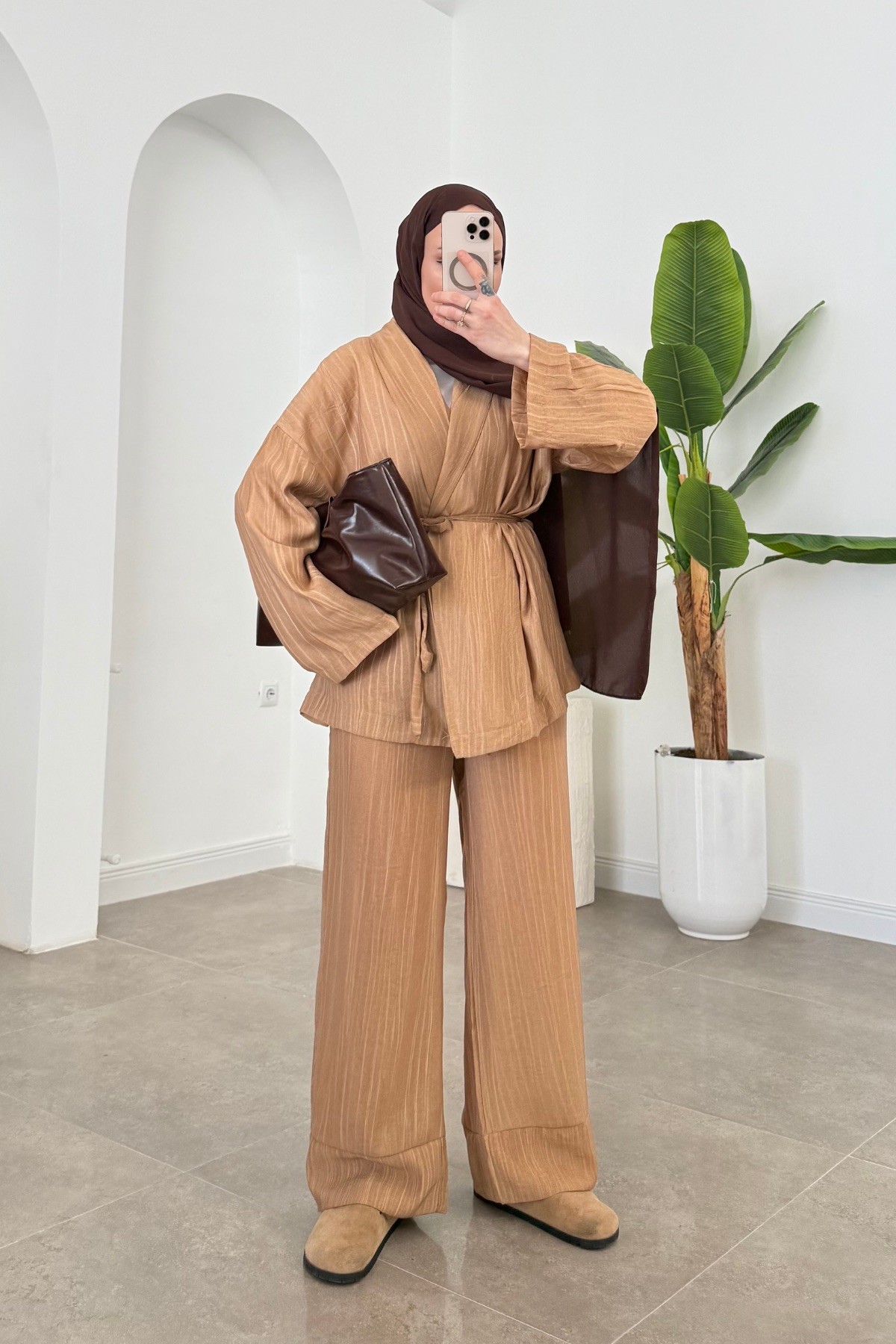 Efil Pemium Kimono Takım Camel 
