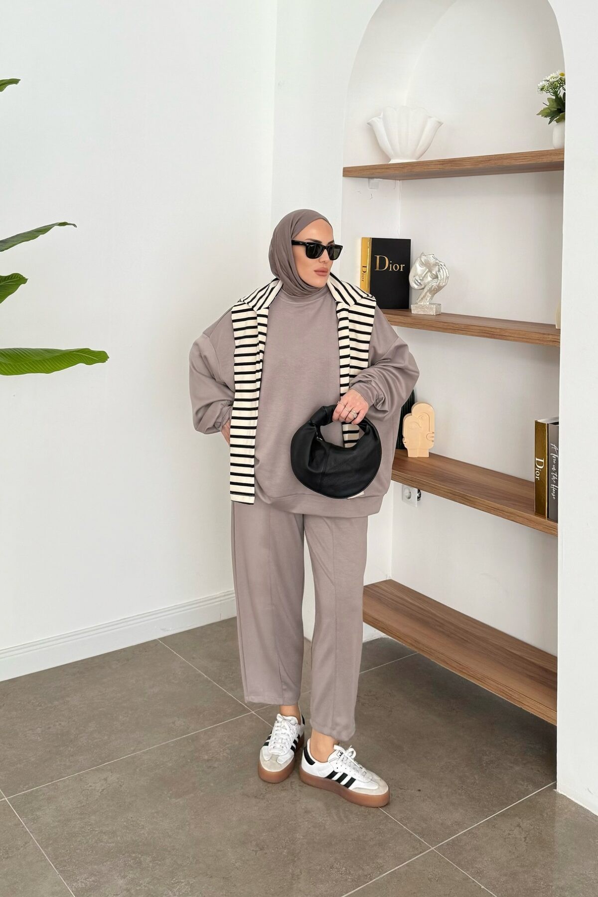 Oysh. Oversize Premium Takım Vizon