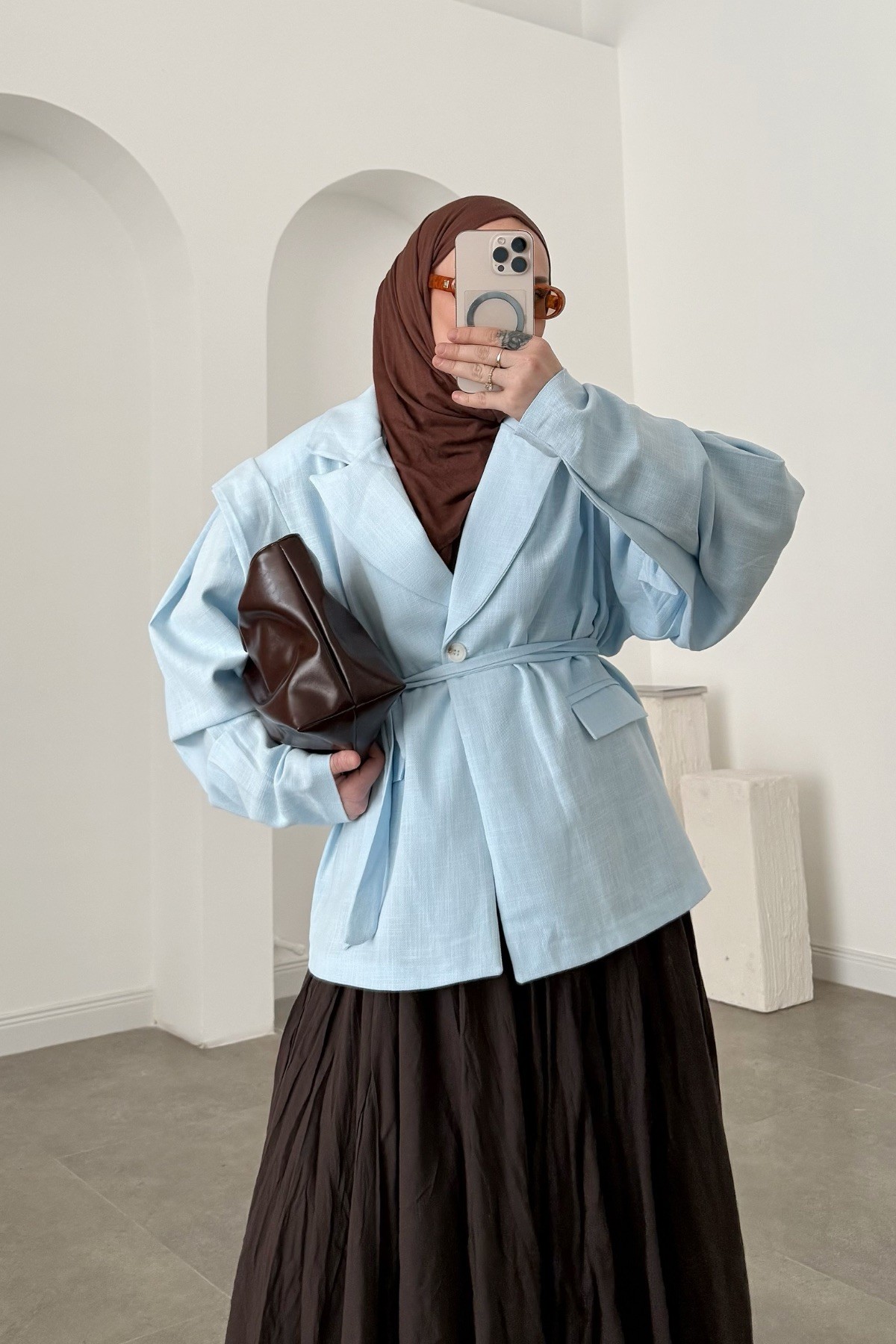 Pinterest Keten Blazer Ceket Mavi