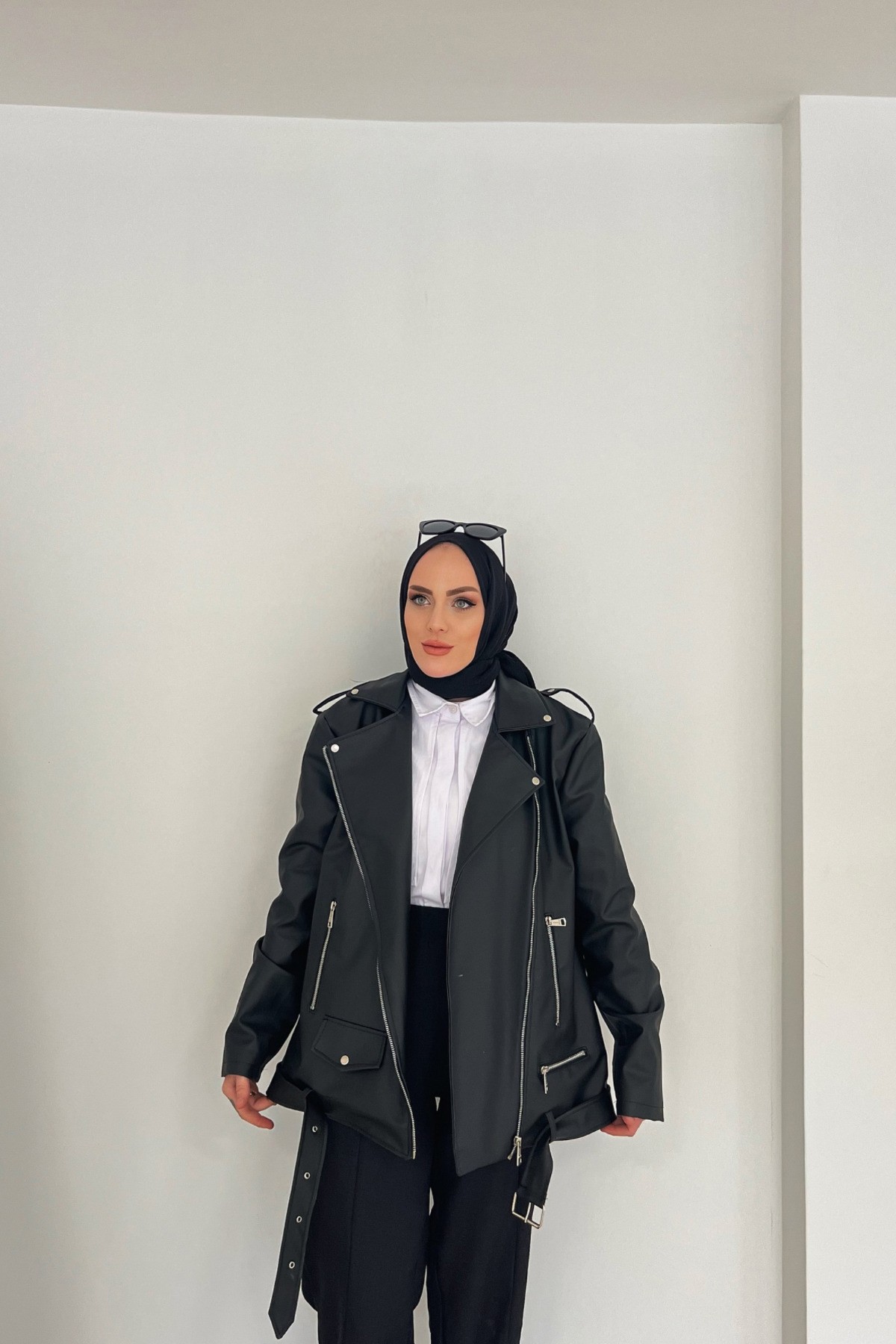 Muadil Deri Biker Ceket
