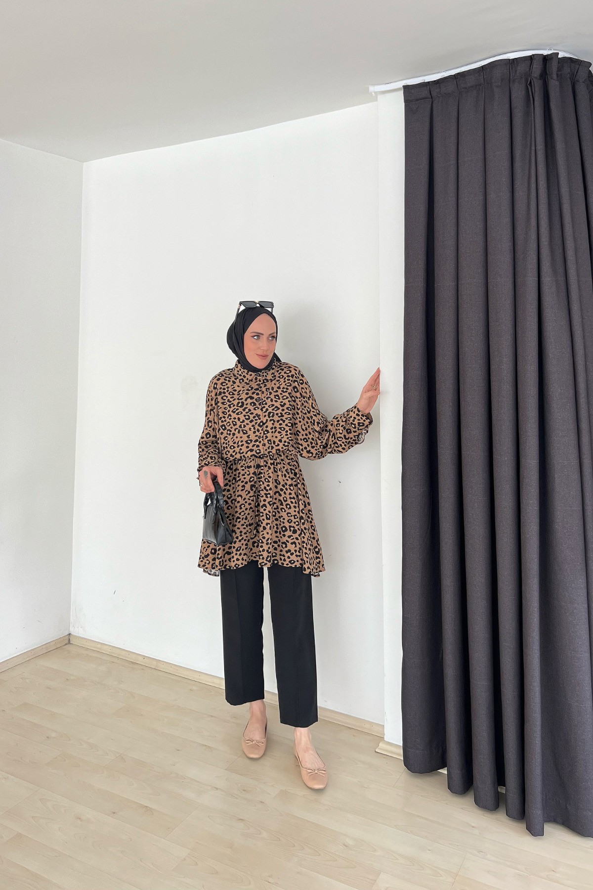 Leopar Gömlek - Bej