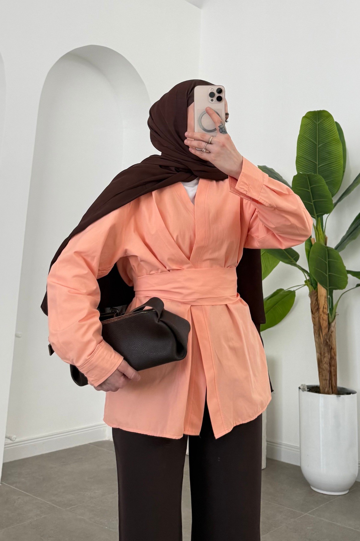 Premium Bağlamalı Kimono Gömlek 