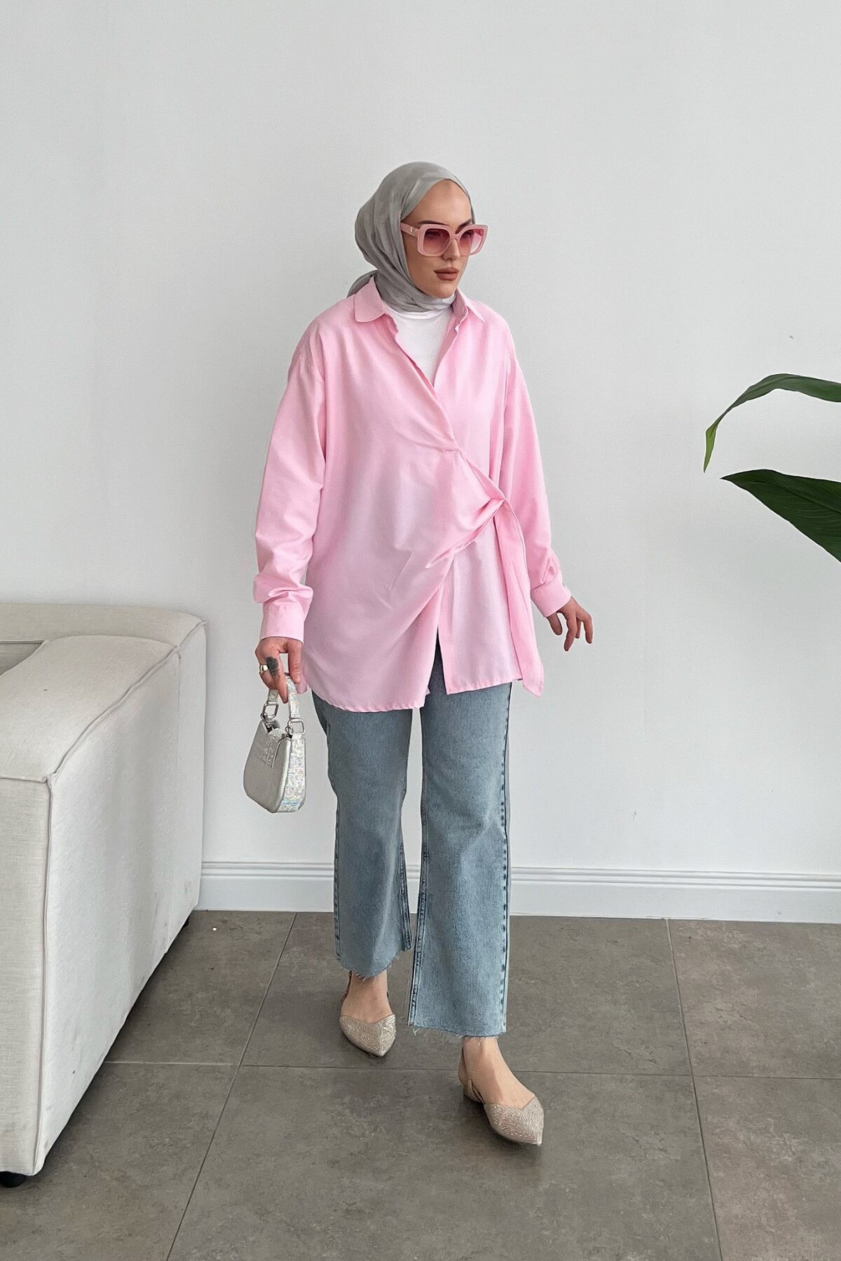 Marka Muadil Kruvaze Gömlek - Pembe