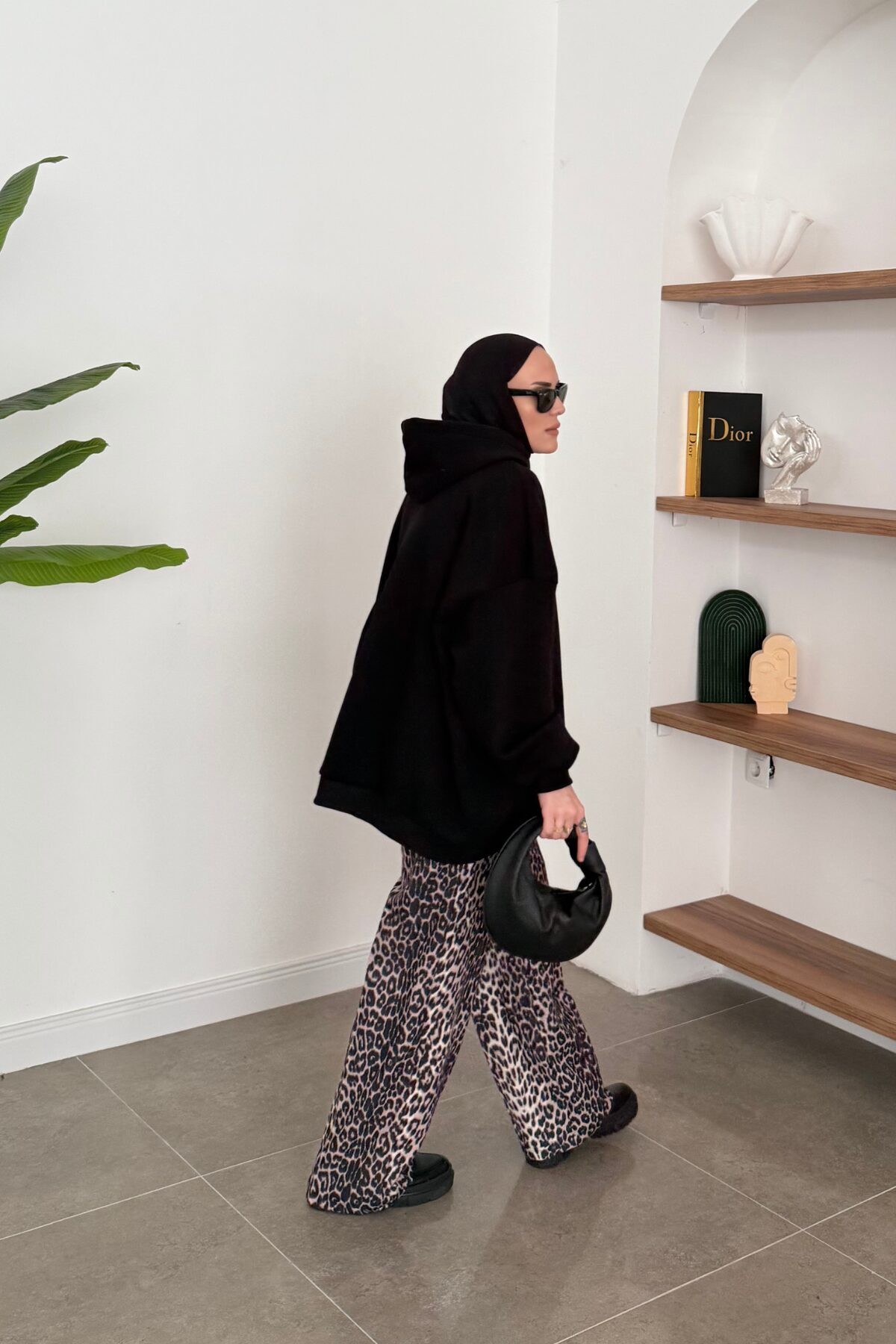 Oversize Üç İplik Sweat Siyah