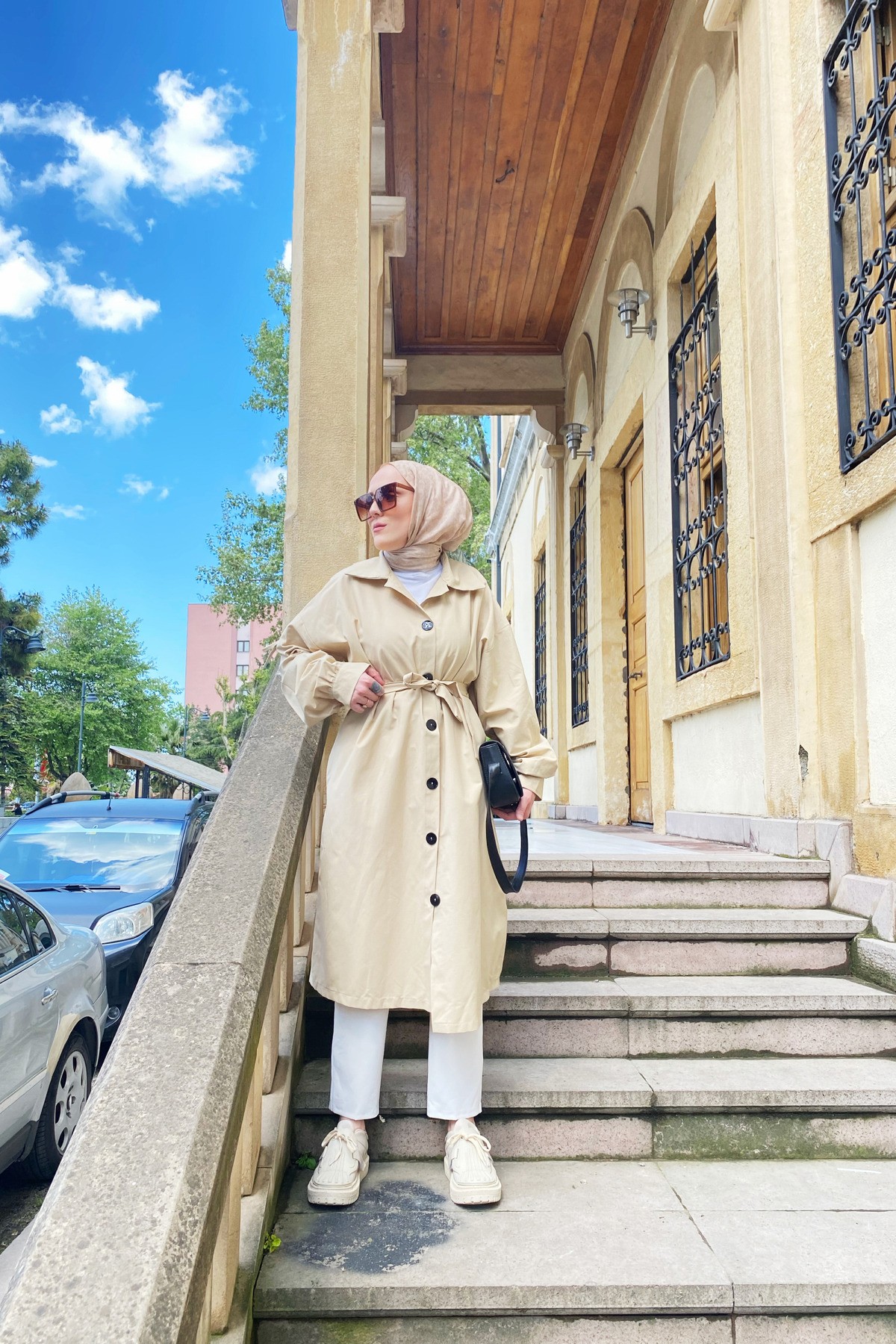 Oversize Trençkot - Taş