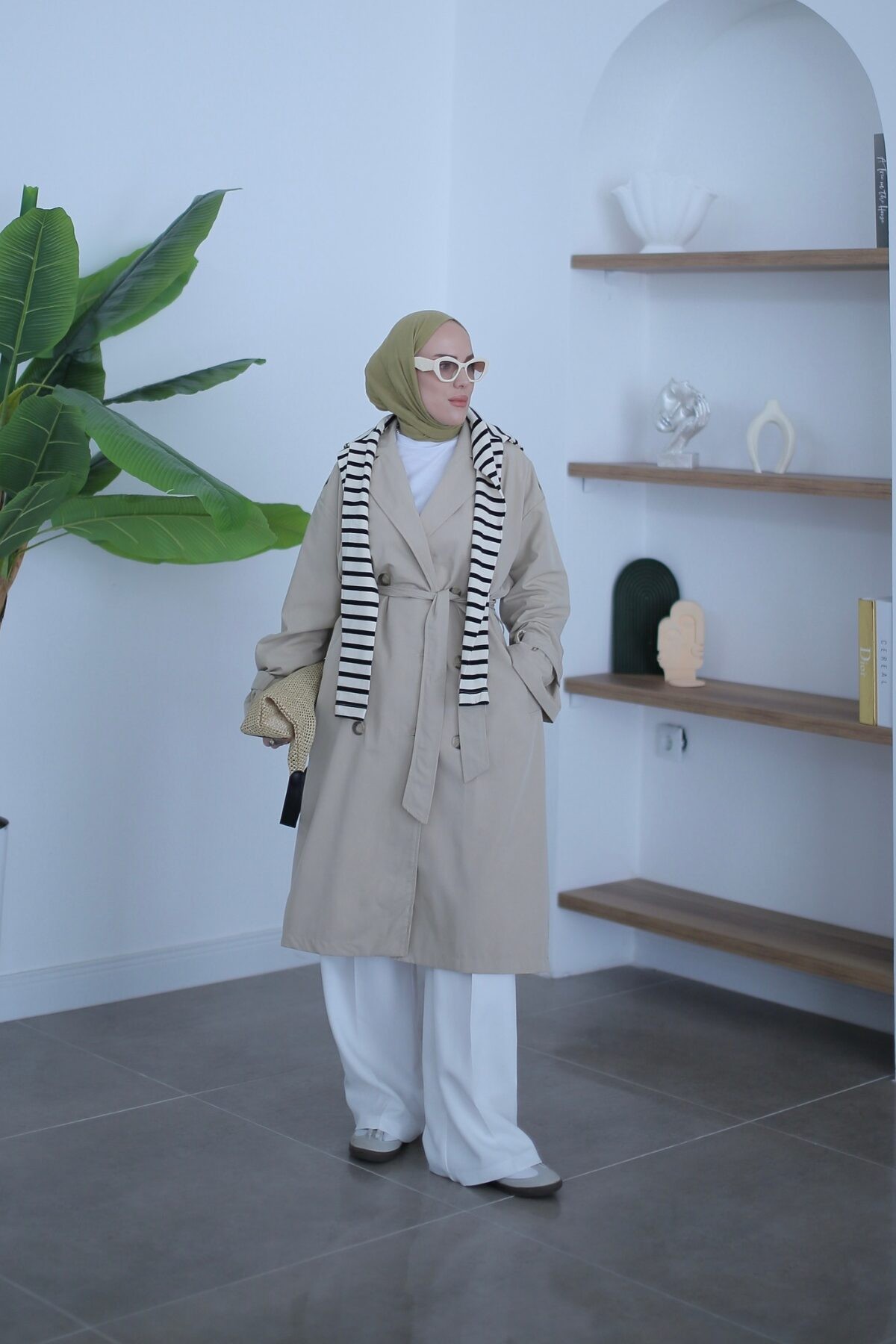 Zra Model Astarlı Trençkot Bej