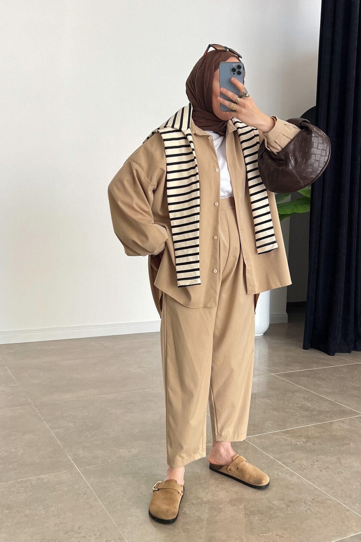 Ravi Oversize Takım Sütlü Kahve
