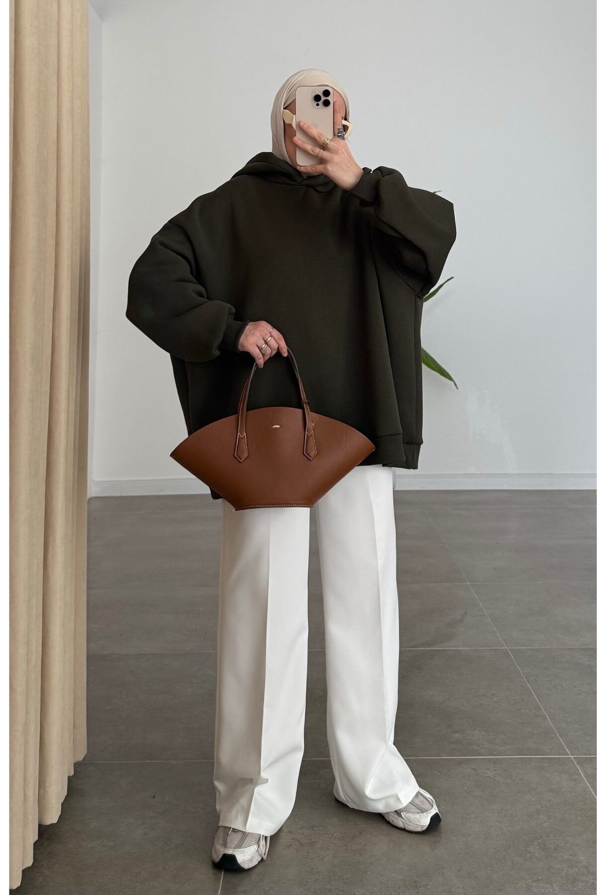 Oversize Üç İplik Sweat Yeşil