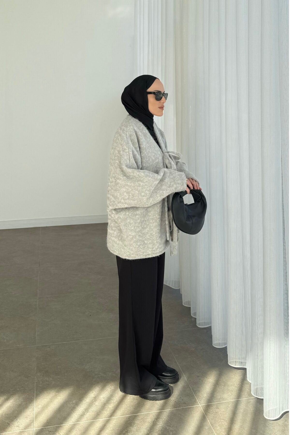 Twist Model Astarlı Kaban Ceket Gri