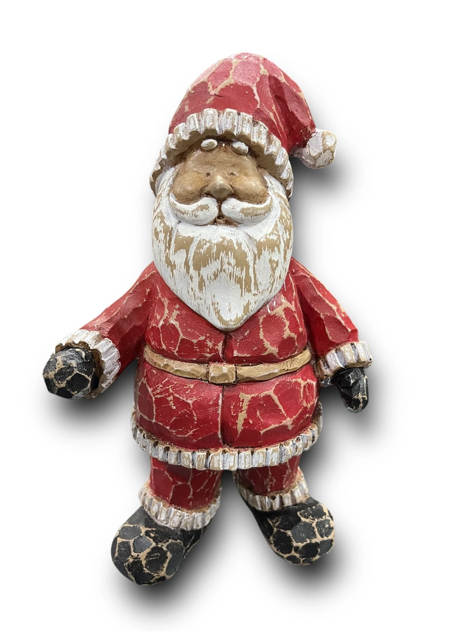 AHŞAP OYMA GÖRÜNÜMLÜ NOEL BABA (KIRMIZI)