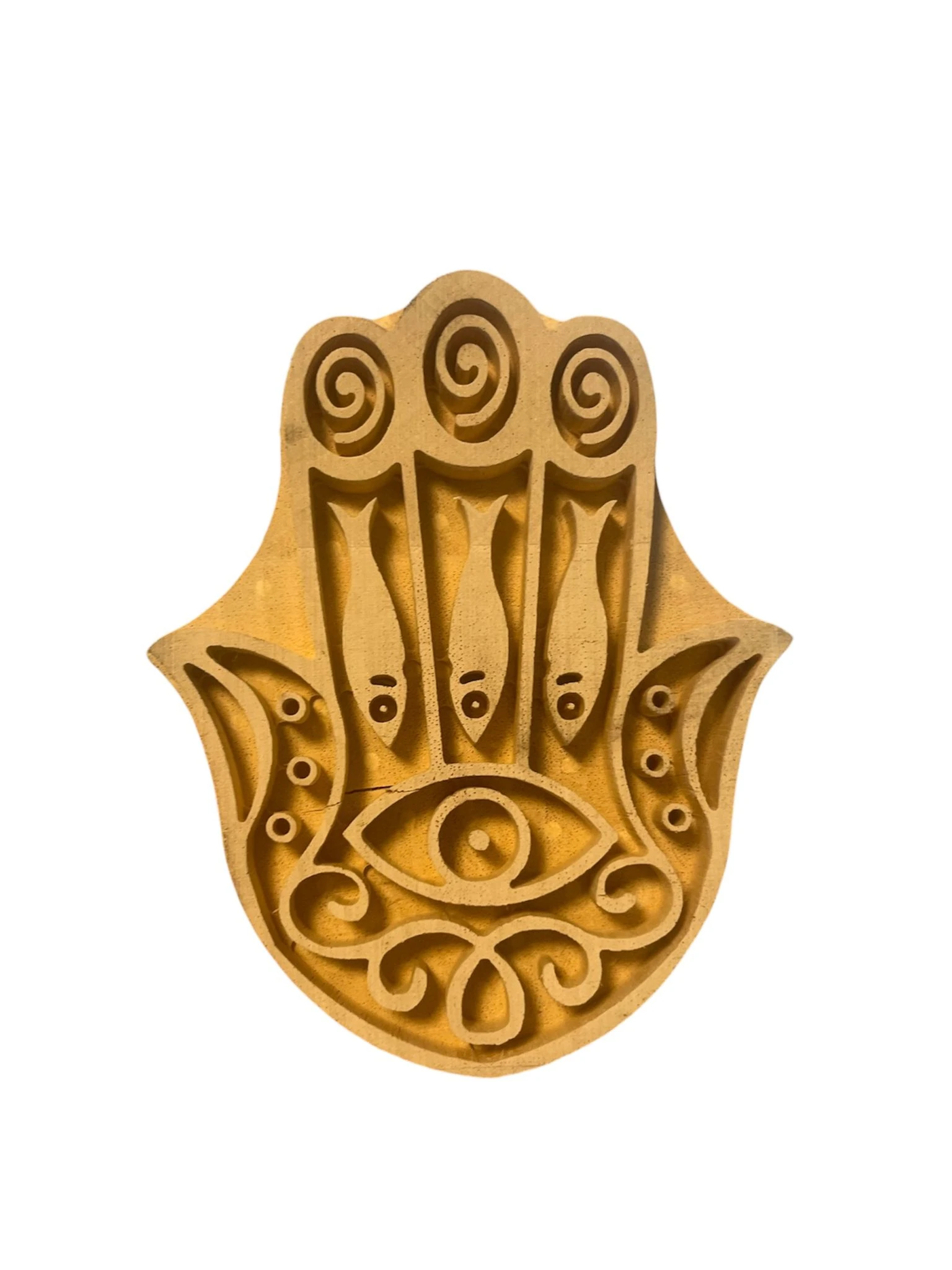 IHLAMUR TAHTA BASKI KALIBI FATMA ANA ELİ / TEKSTİL TAHTA BASKI KALIBI