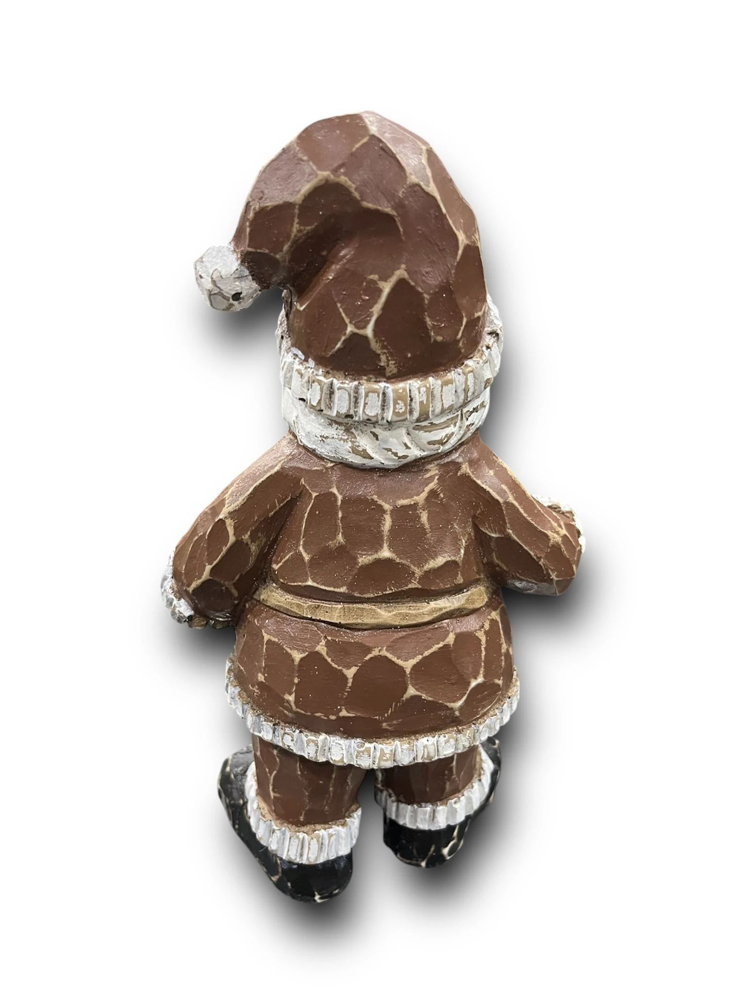 AHŞAP OYMA GÖRÜNÜMLÜ NOEL BABA (KAHVERENGİ)