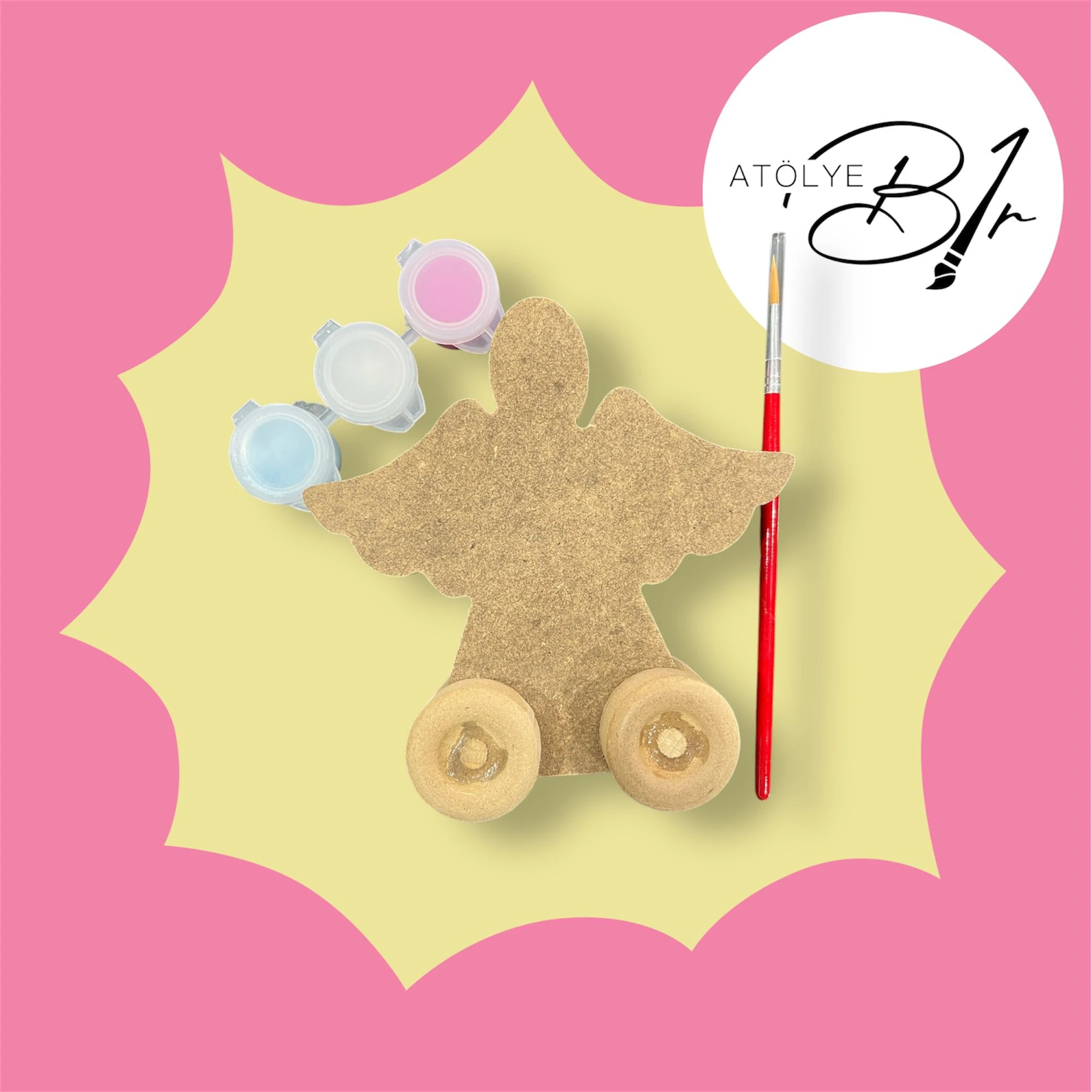 AHŞAP MELEK ÇOCUK BOYAMA SETİ