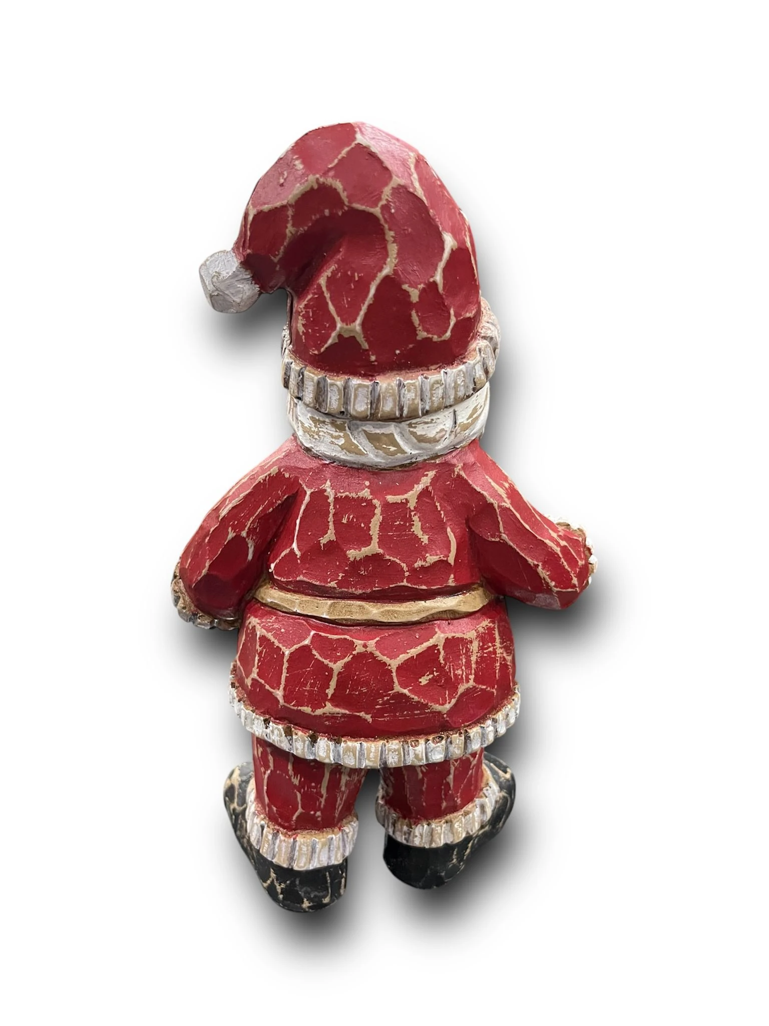 AHŞAP OYMA GÖRÜNÜMLÜ NOEL BABA (KIRMIZI)