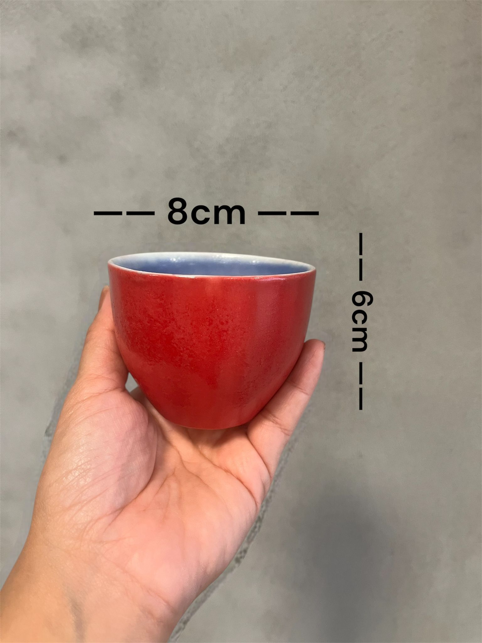 KIRMIZI MAVİ PORSELEN KAHVE BARDAK 2'Lİ 250ML