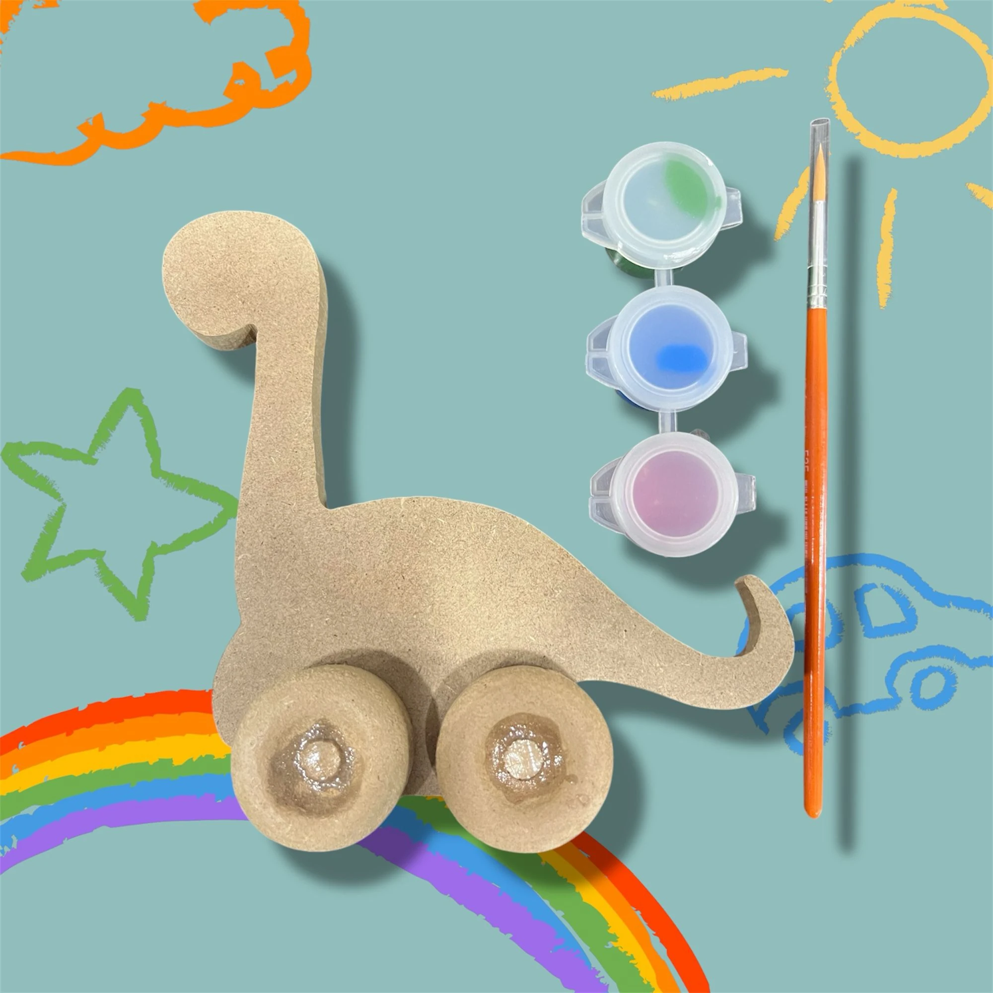 AHŞAP DİNOZOR ÇOCUK BOYAMA SETİ