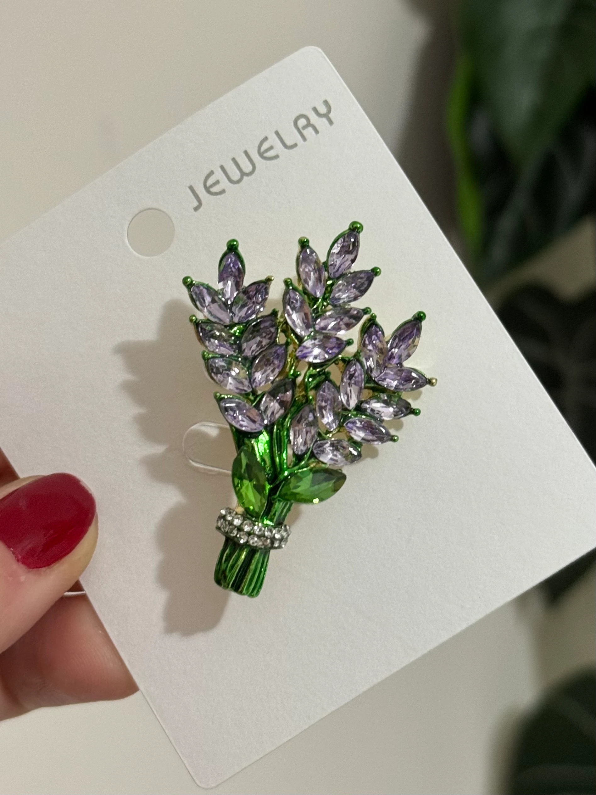 Taşlı Lavanta Broş