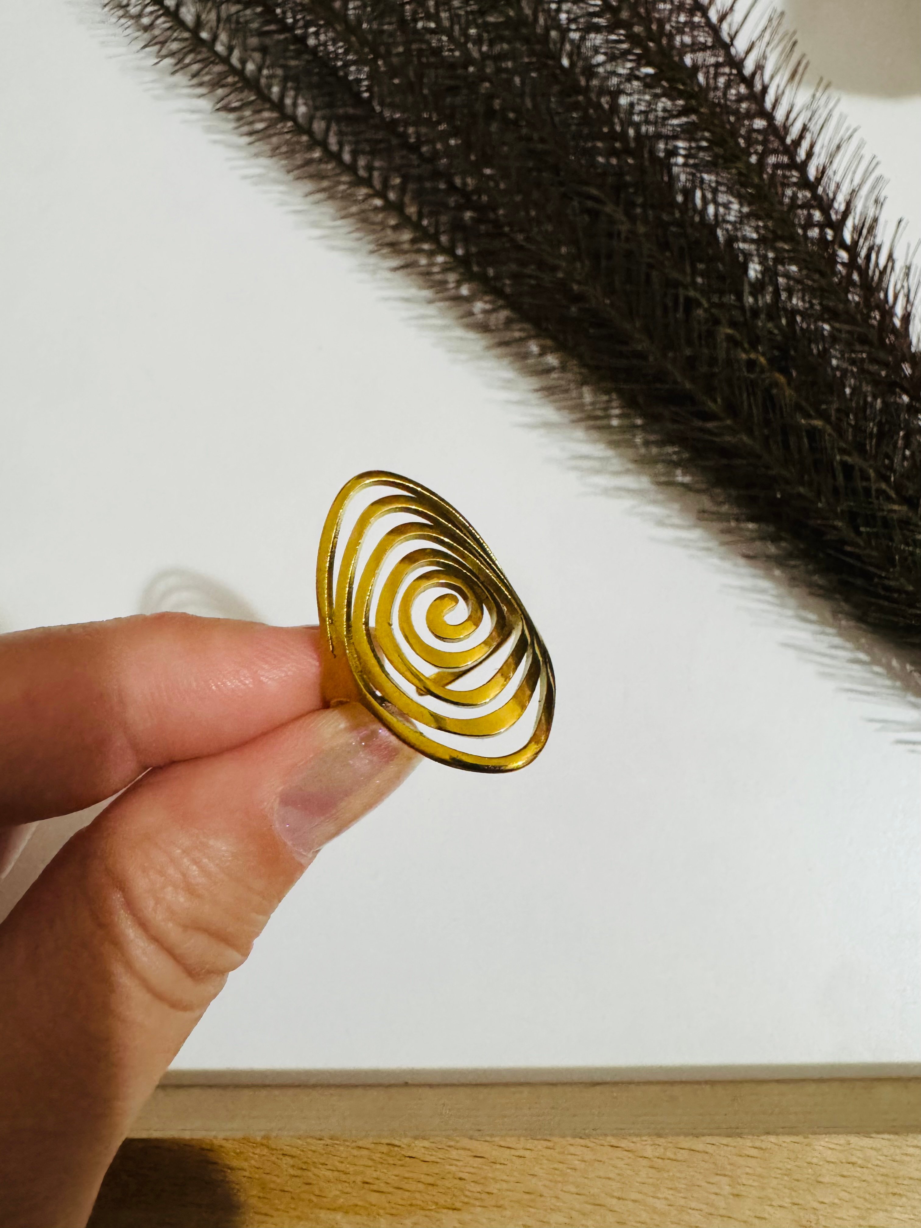 Çelik içiçe oval yüzük