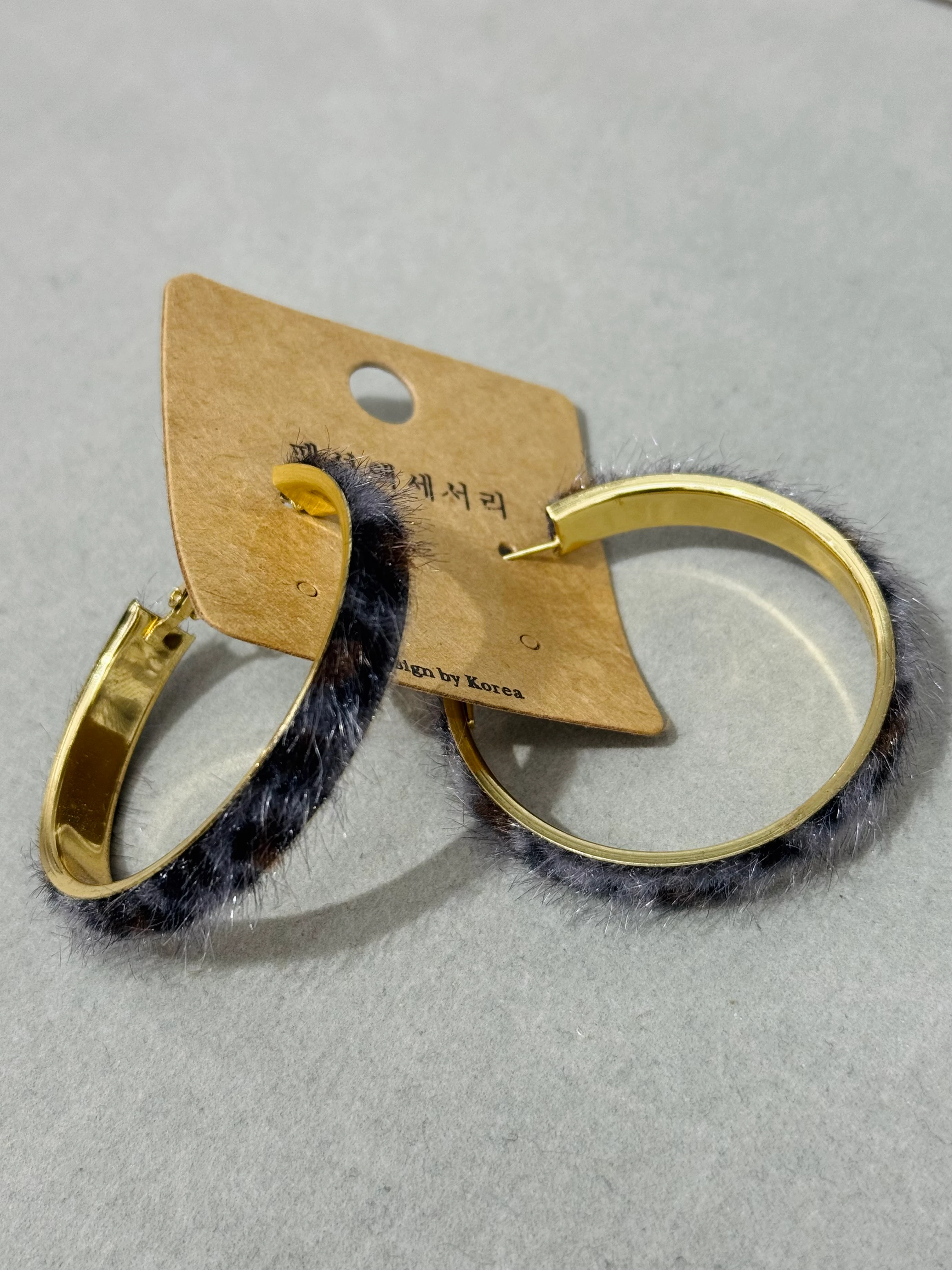 Leopar Gold Halka Küpe