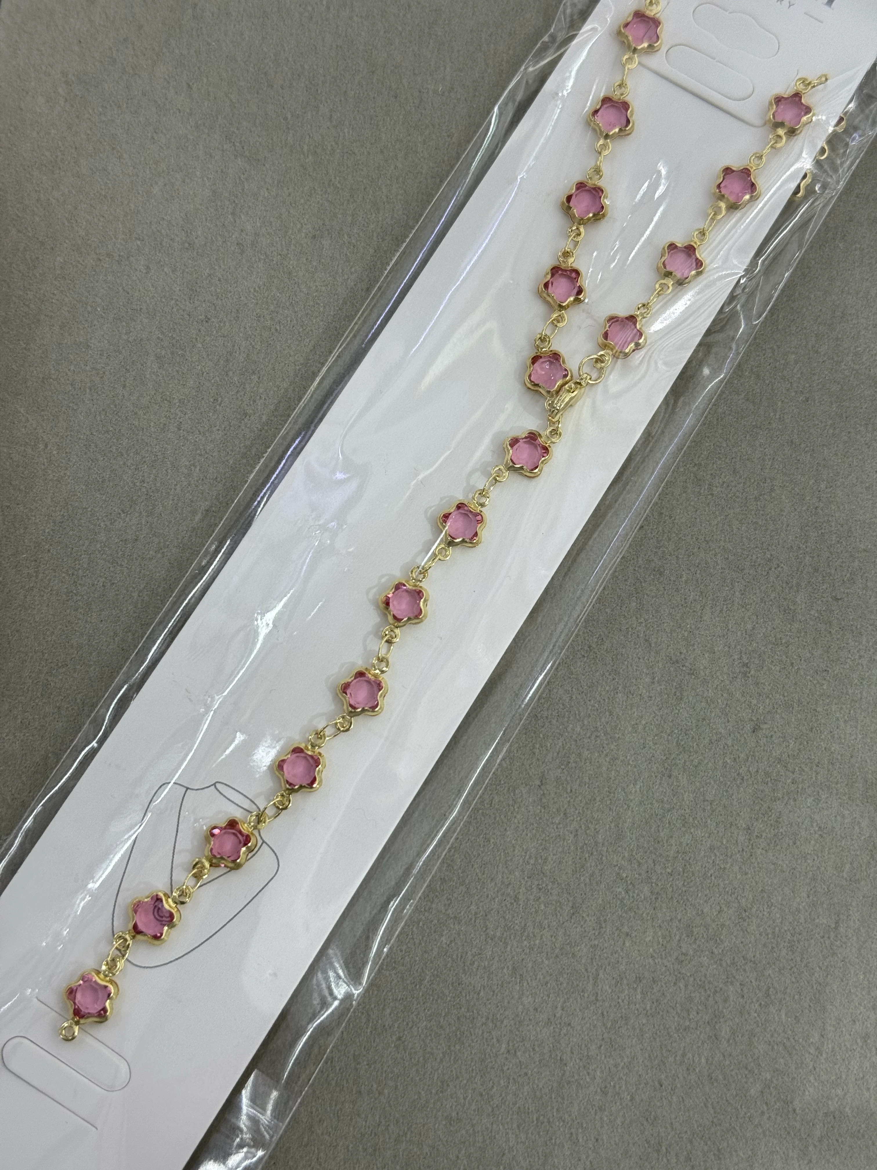 Altın Kaplama Pembe Çiçek Y Kolye