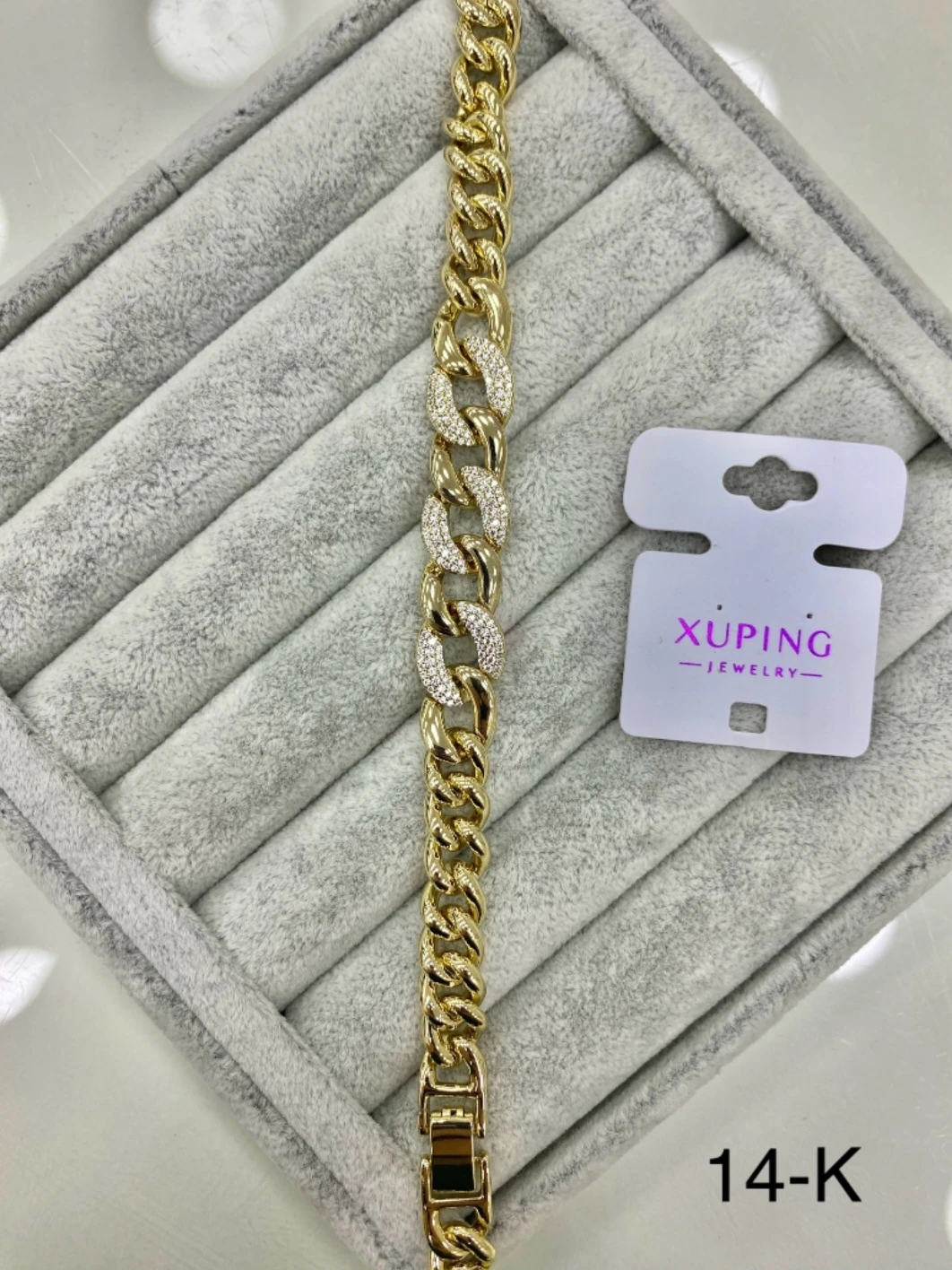 Xuping 14K Ortası Taşlı Zincir Bileklik