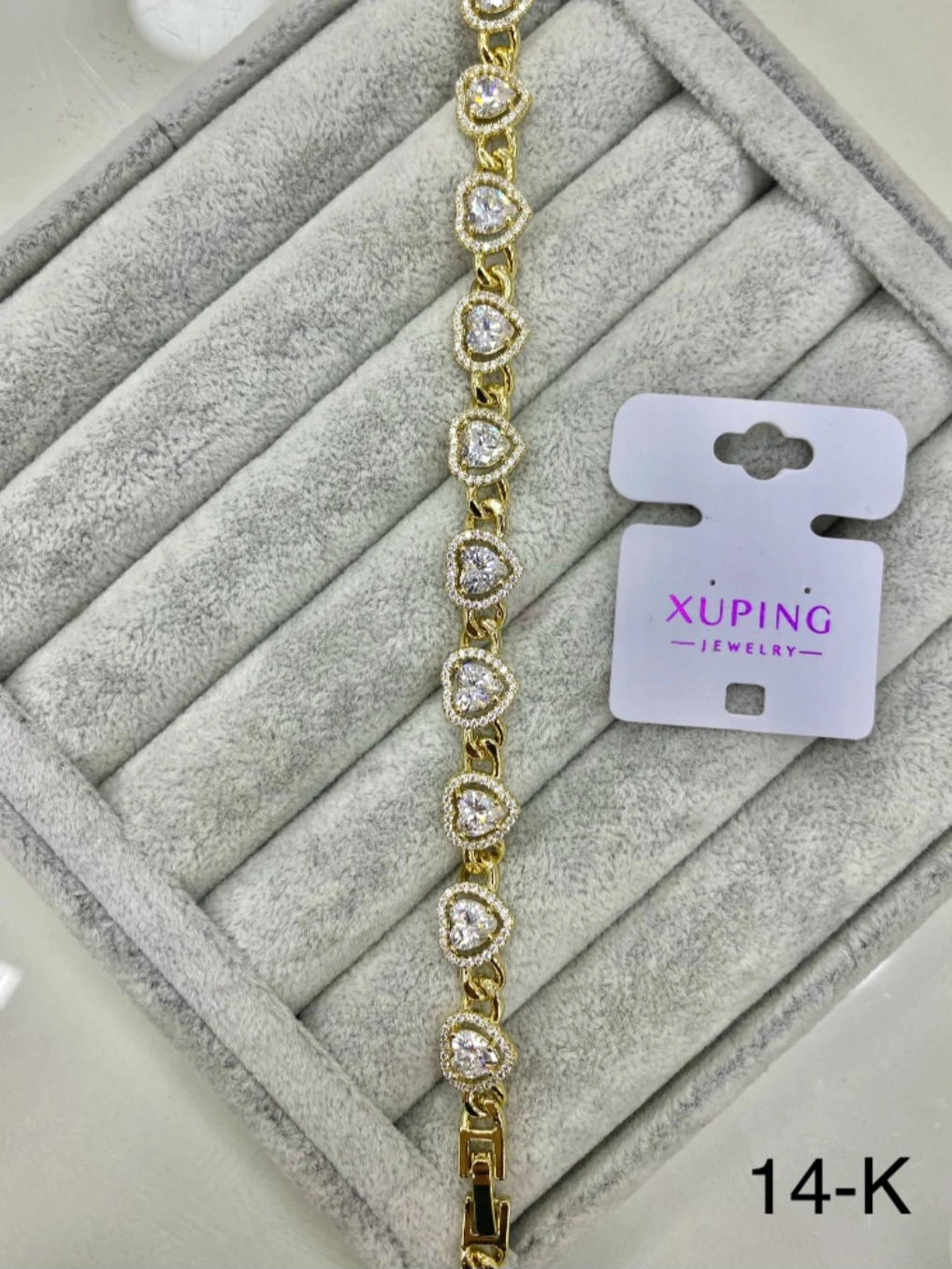 Xuping 14K Taşlı Kalp Bileklik