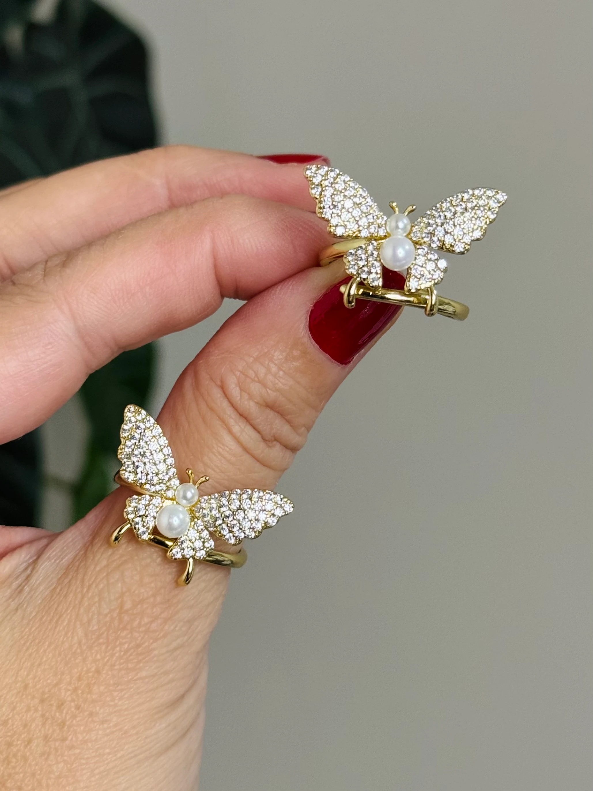 Xuping İncili Kelebek Yüzük