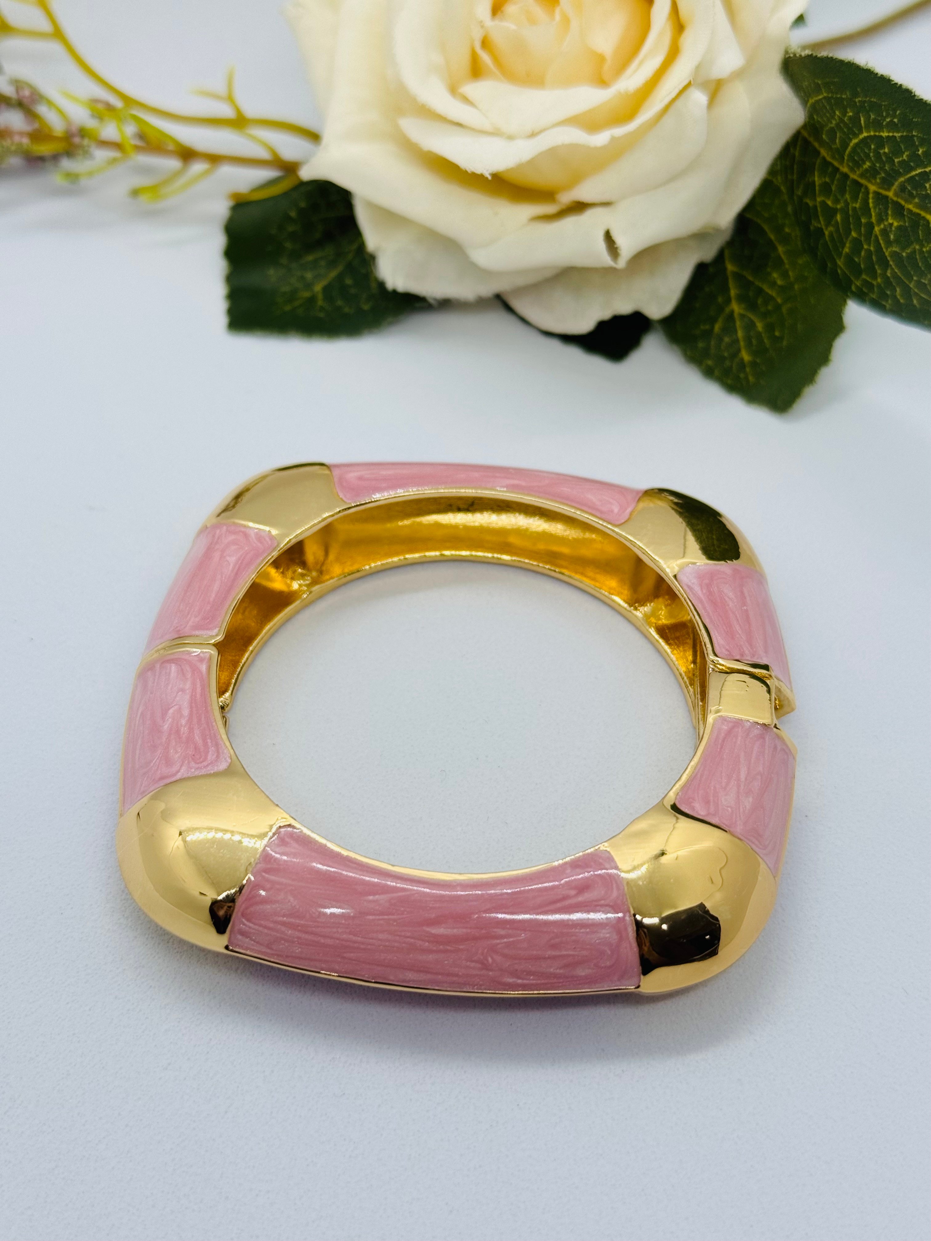 Pembe gold kare kelepçe