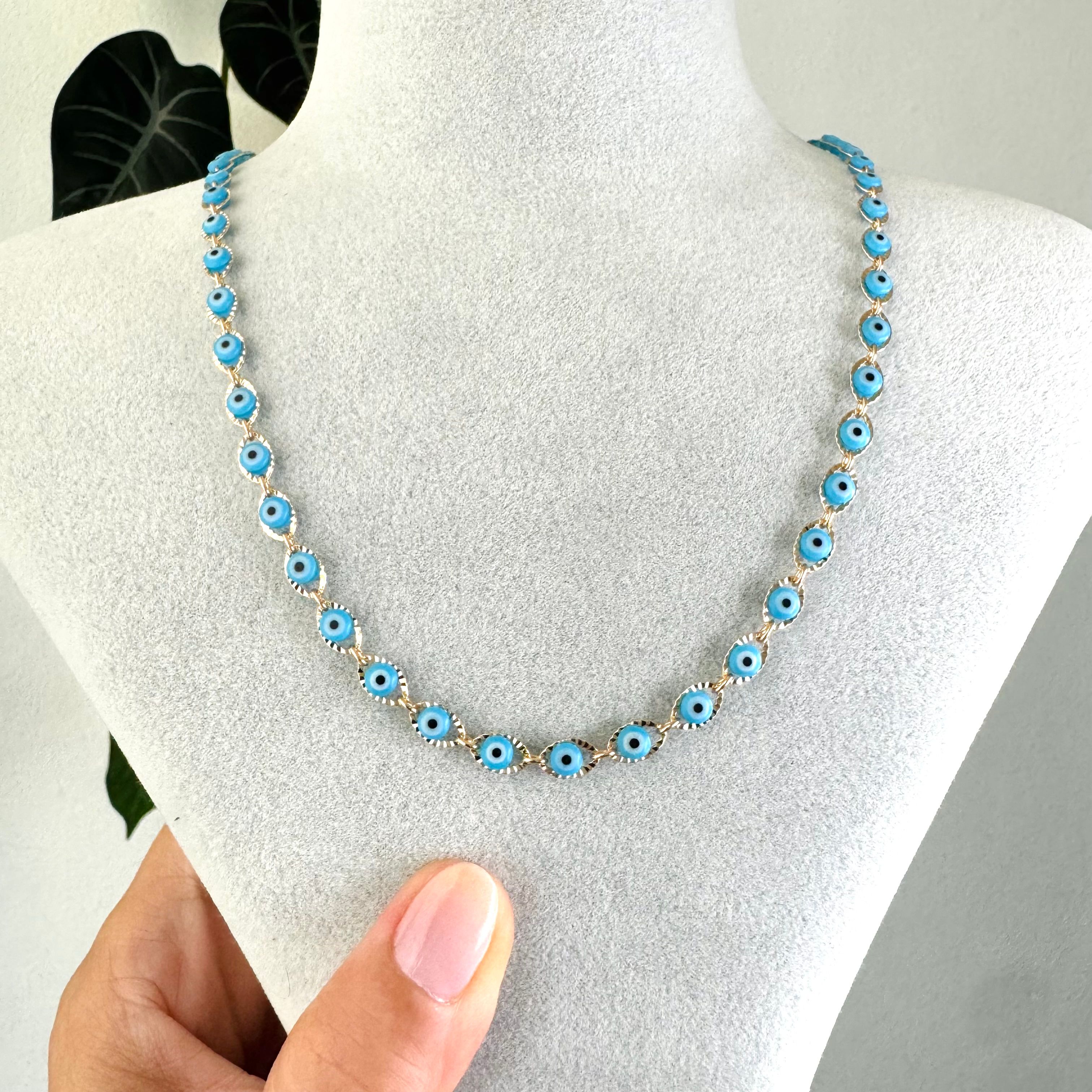 Xuping 14k nazarlı kolye 