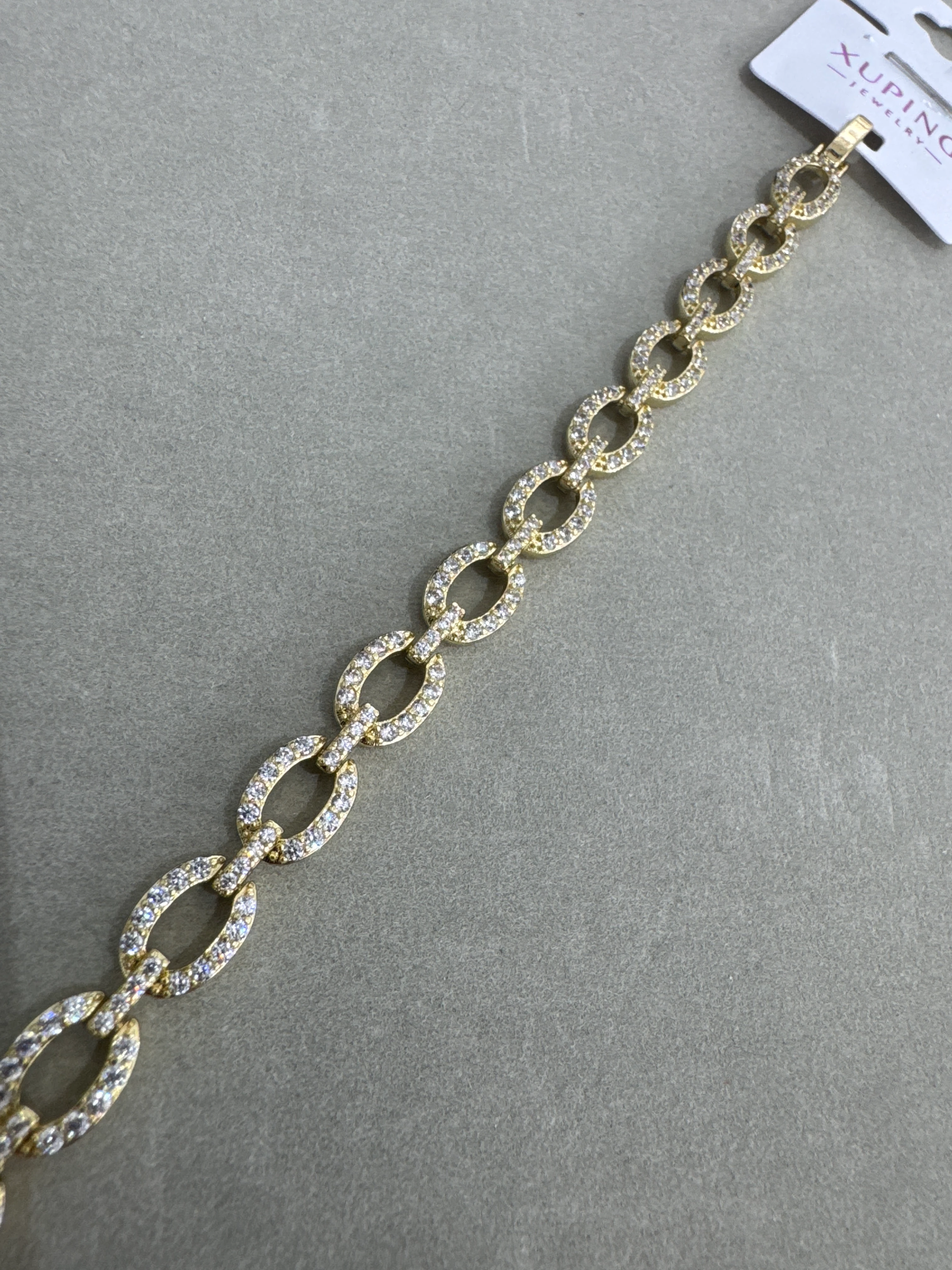 Xuping 14K Komple Taşlı Oval Bileklik