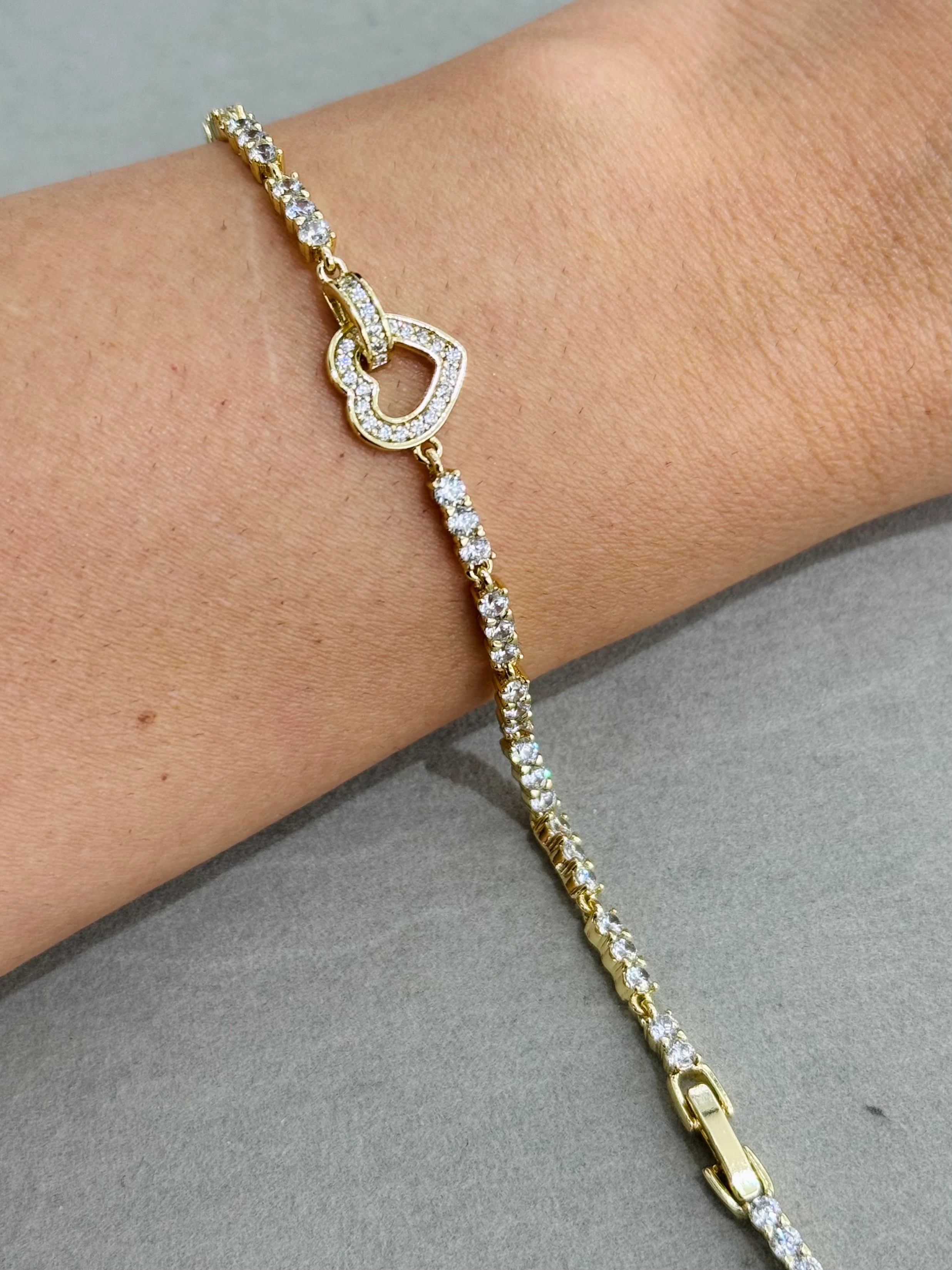 Xuping 14K Kalp Su Yolu Bileklik 