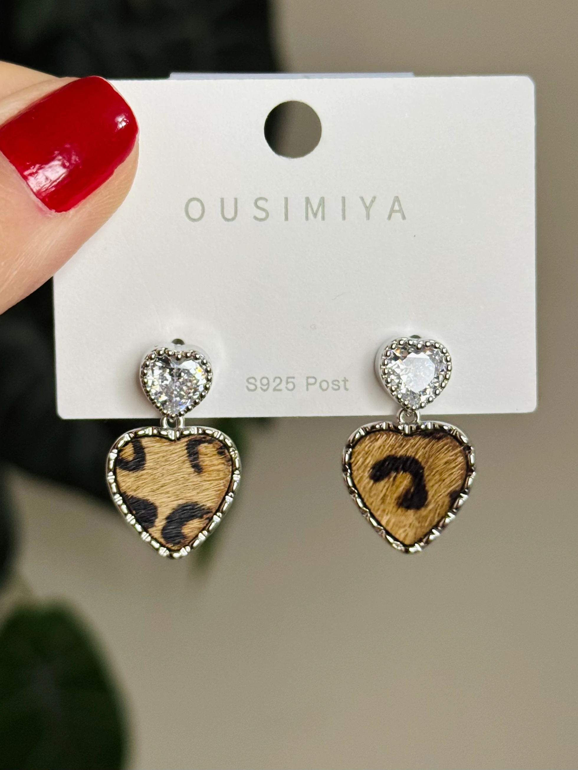 Mini Boy Kalp Leopar Küpe