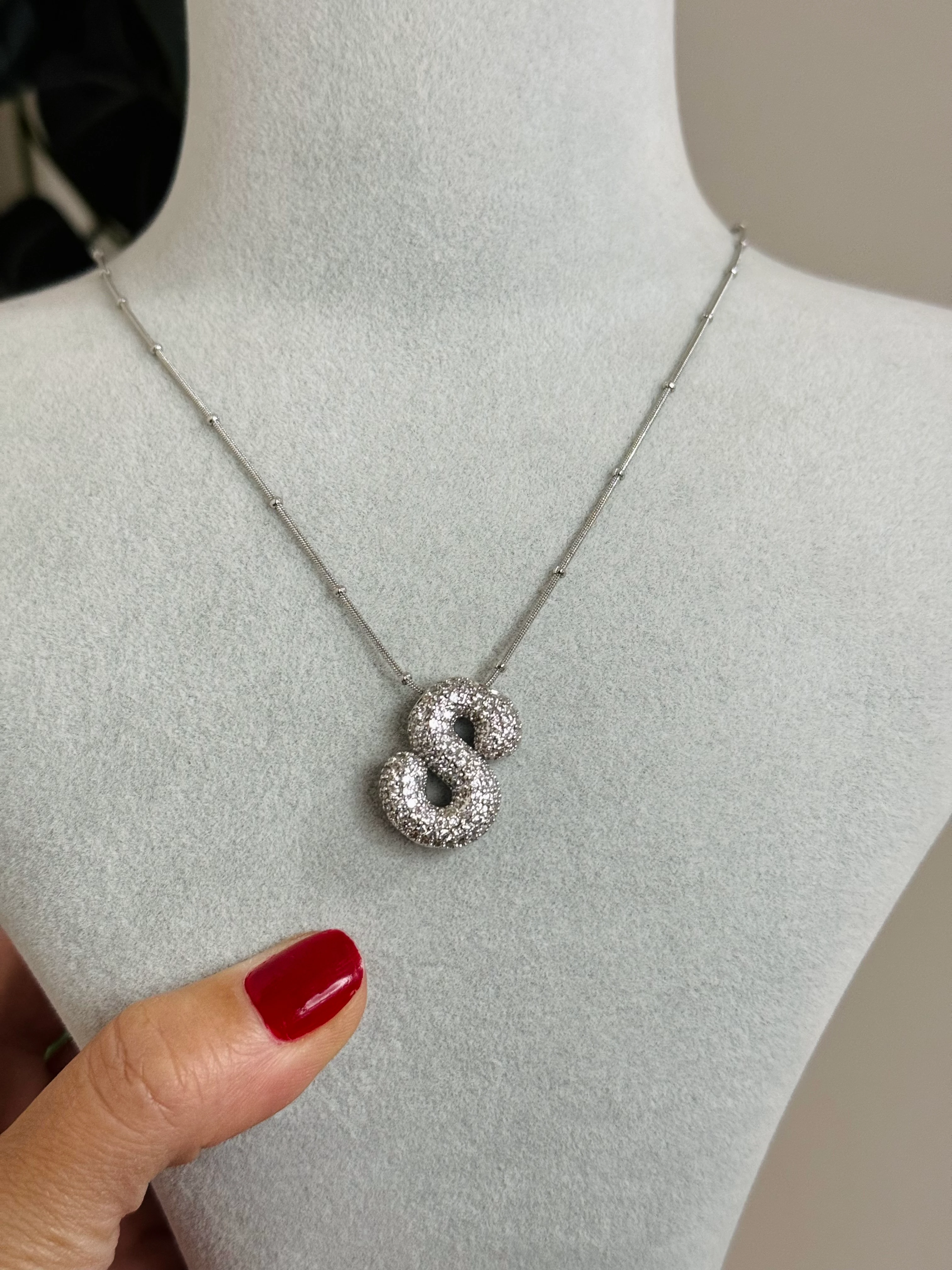 Çelik Taşlı Harf Kolye