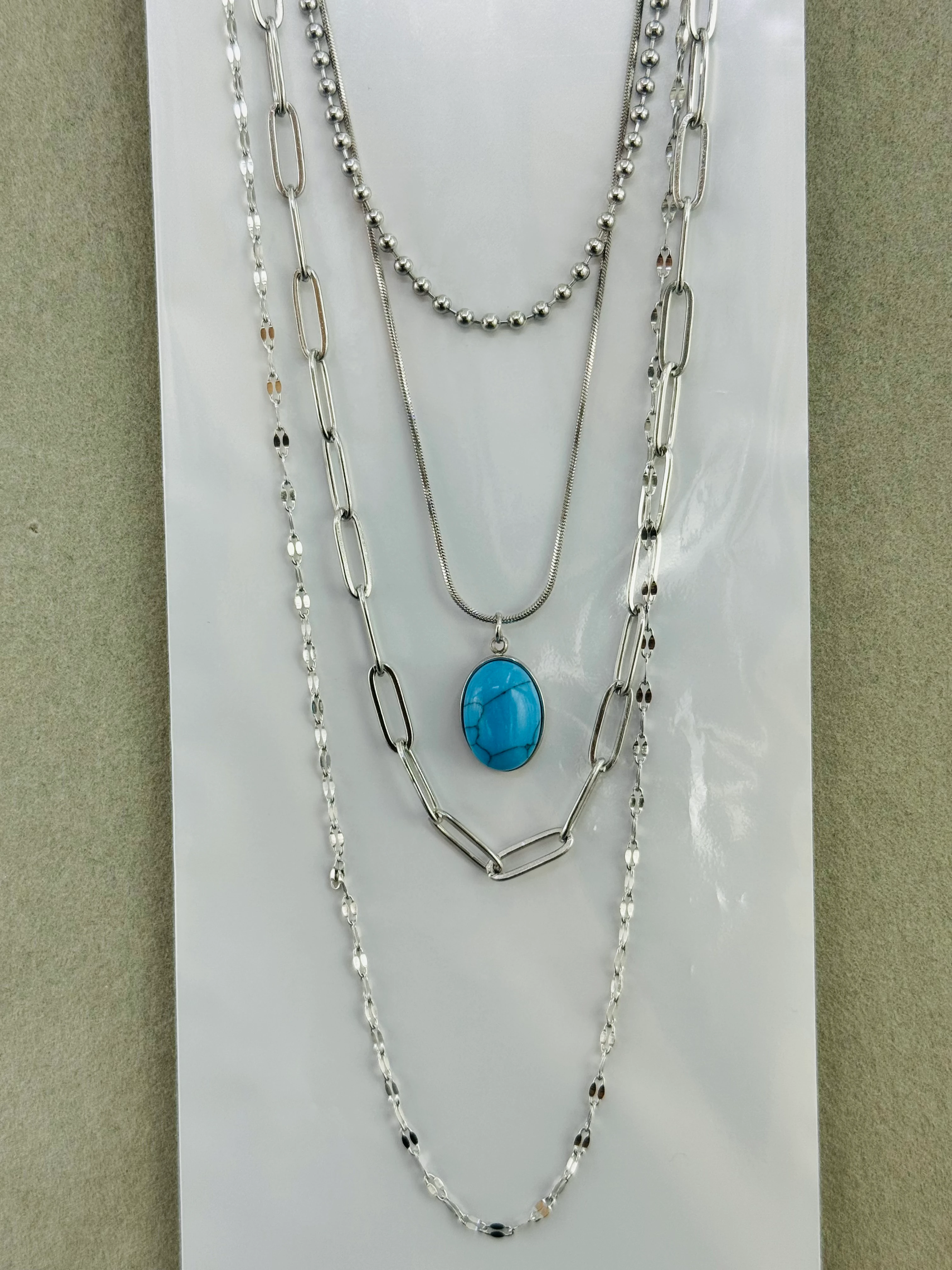 Çelik 4lü Kolye Seti