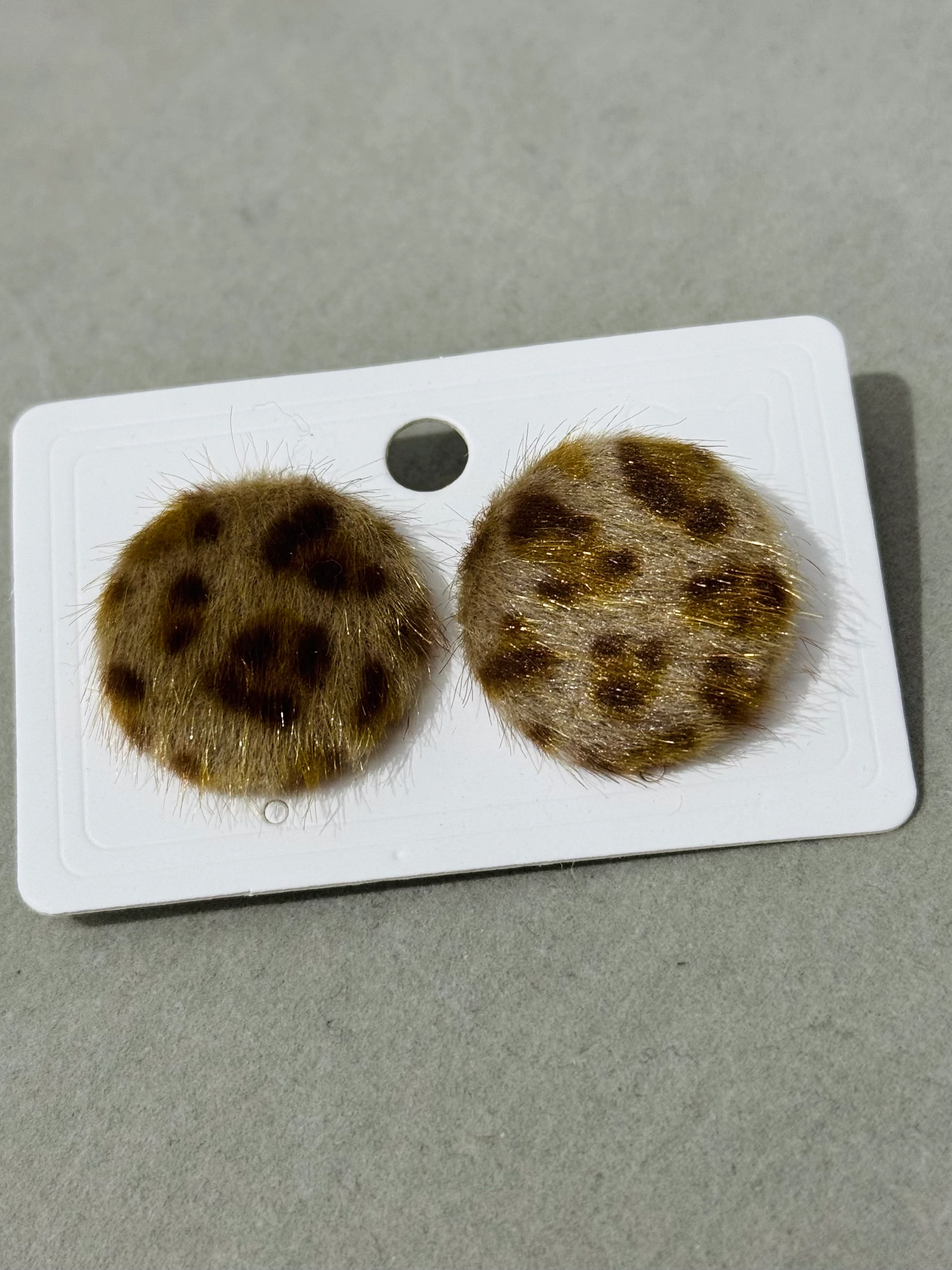 Leopar Parlak Oval Küpe