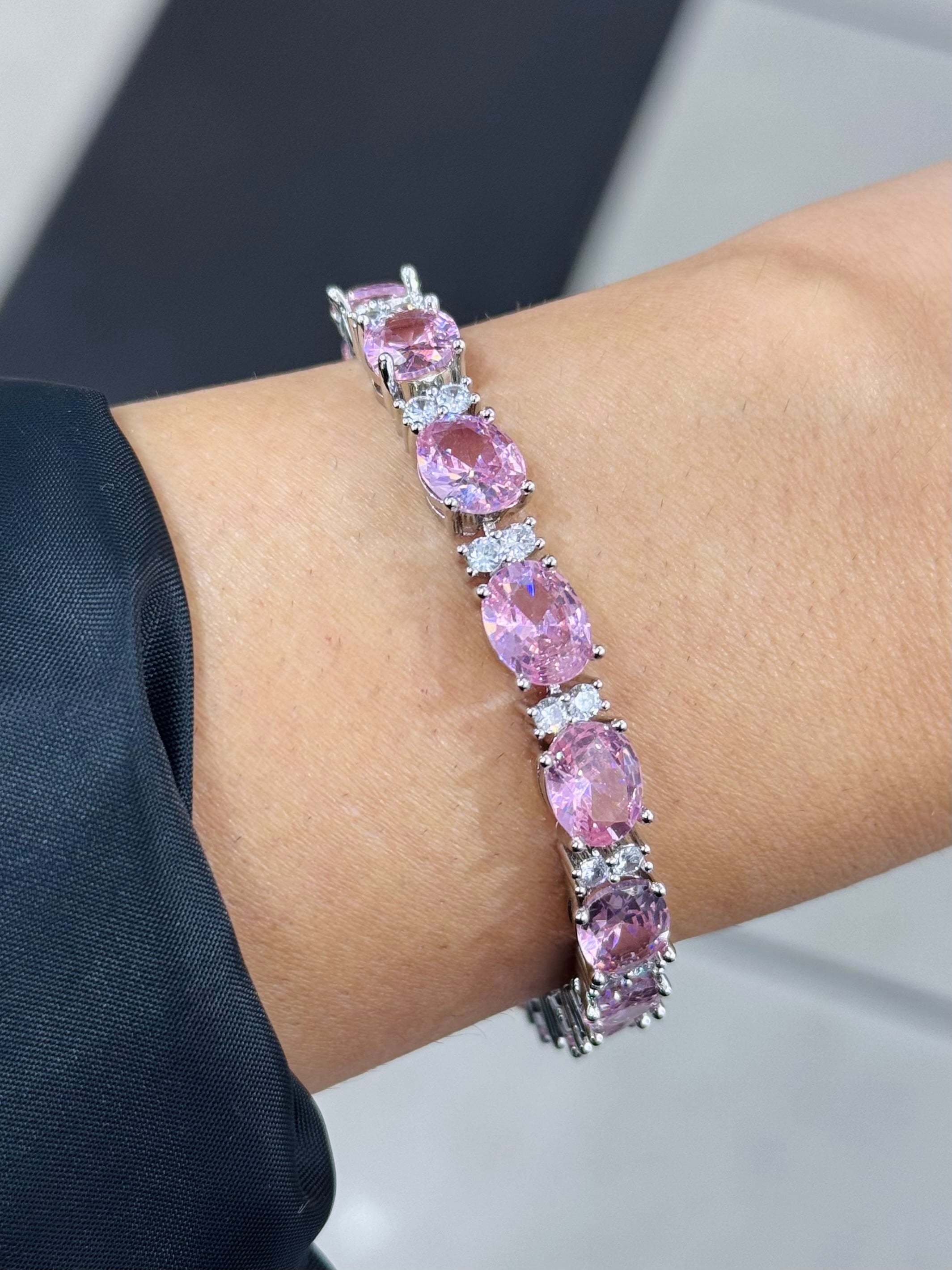 14K Pembe Taşlı Bileklik