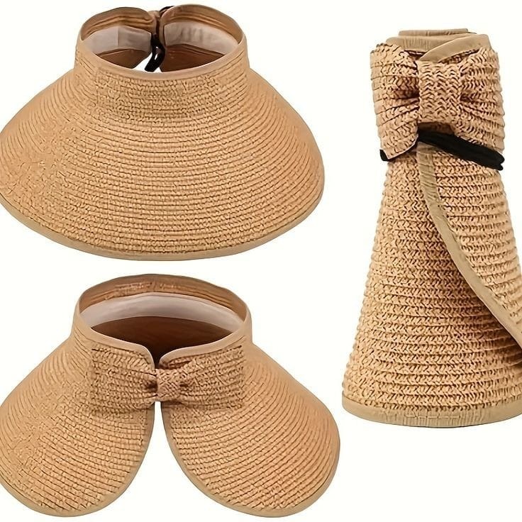 Camel hasır katlanan şapka