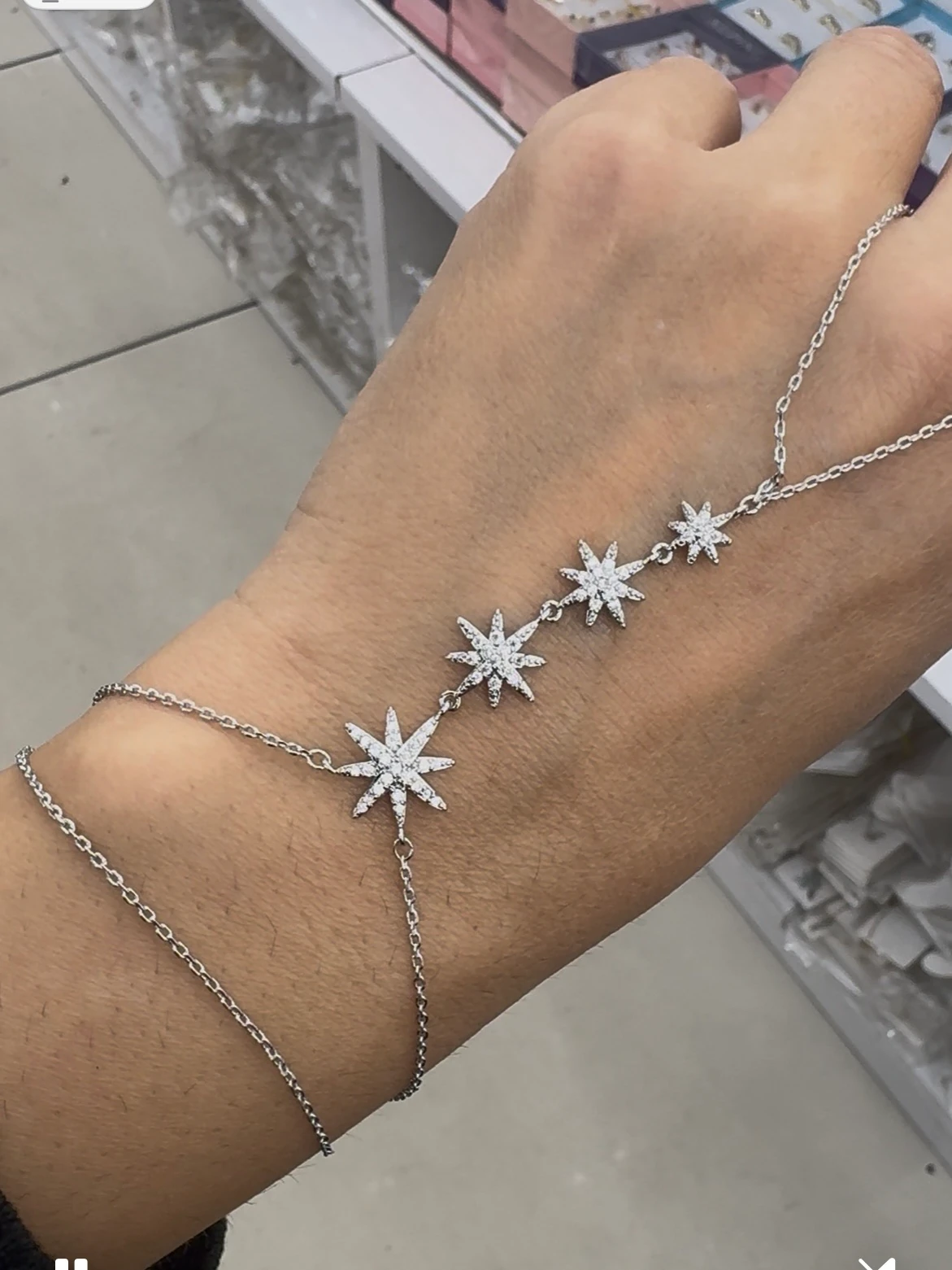 Alyın Kaplama Çift Zincir Taşlı Yıldız Şahmeran