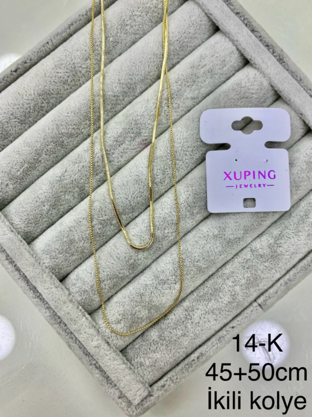 Xuping 14K Çift Zincir Kolye