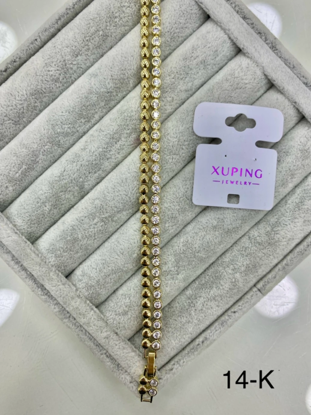 Xuping 14K Çift Sıra Topcuk Bileklik