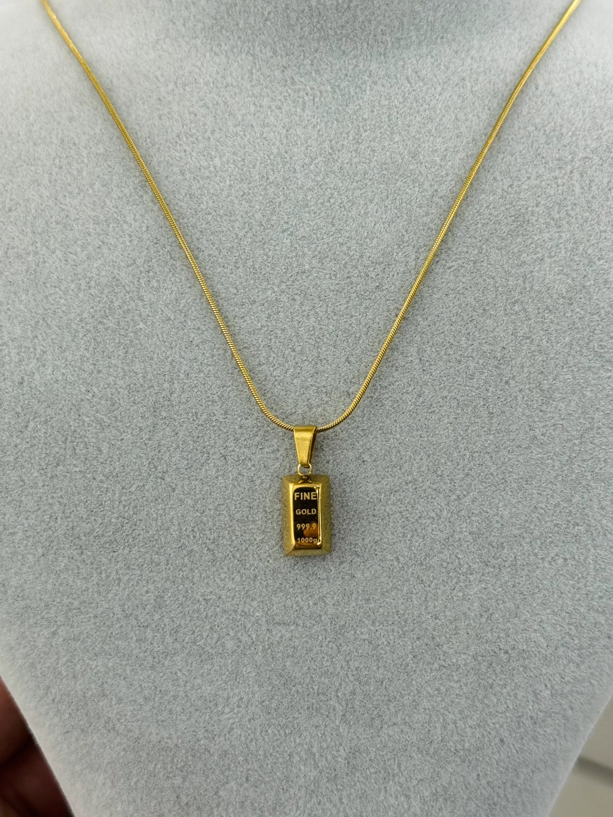 Çelik 45 cm Külçe Kolye