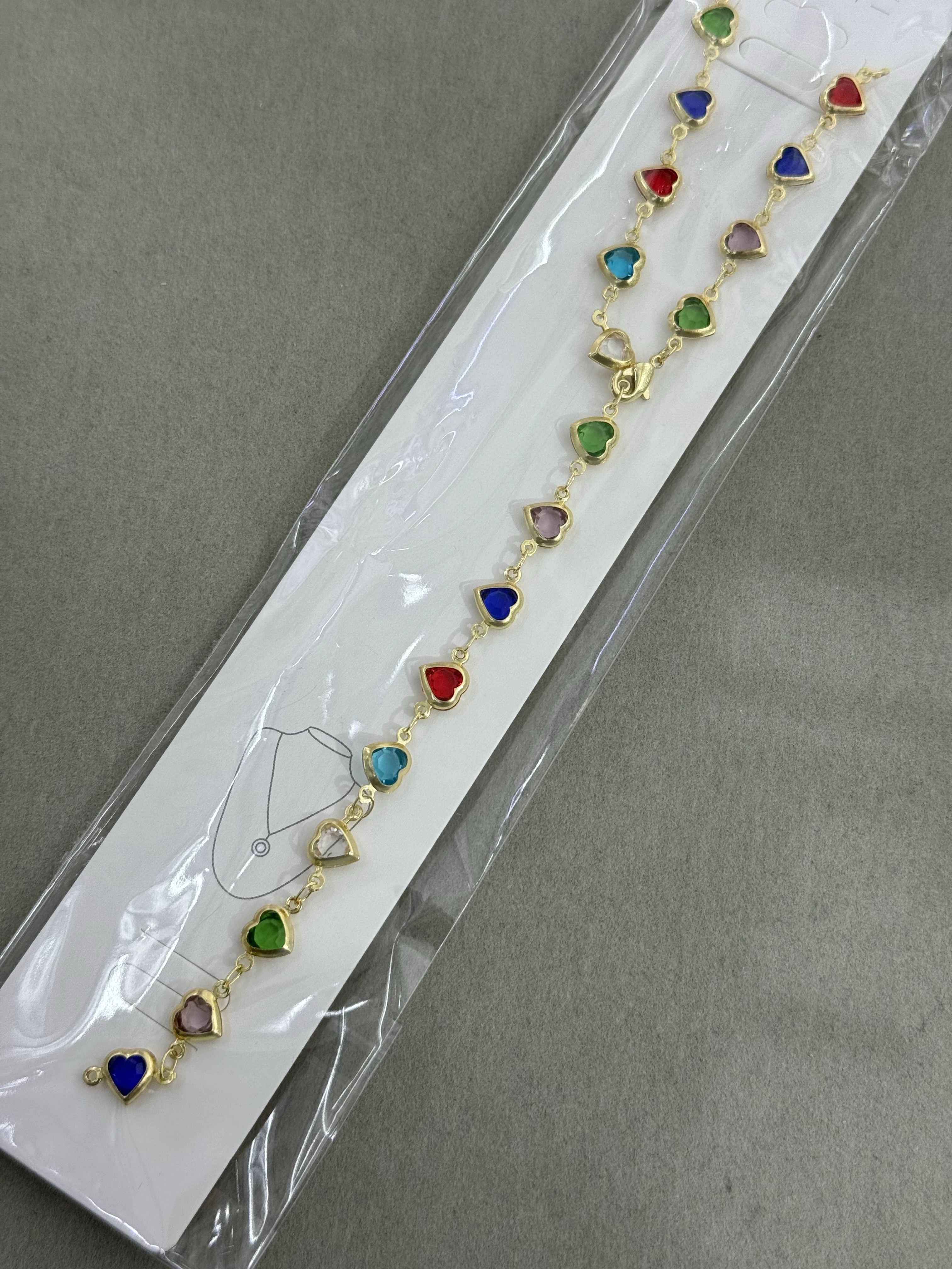 Altın Kaplama Renkli Kalp Y Kolye