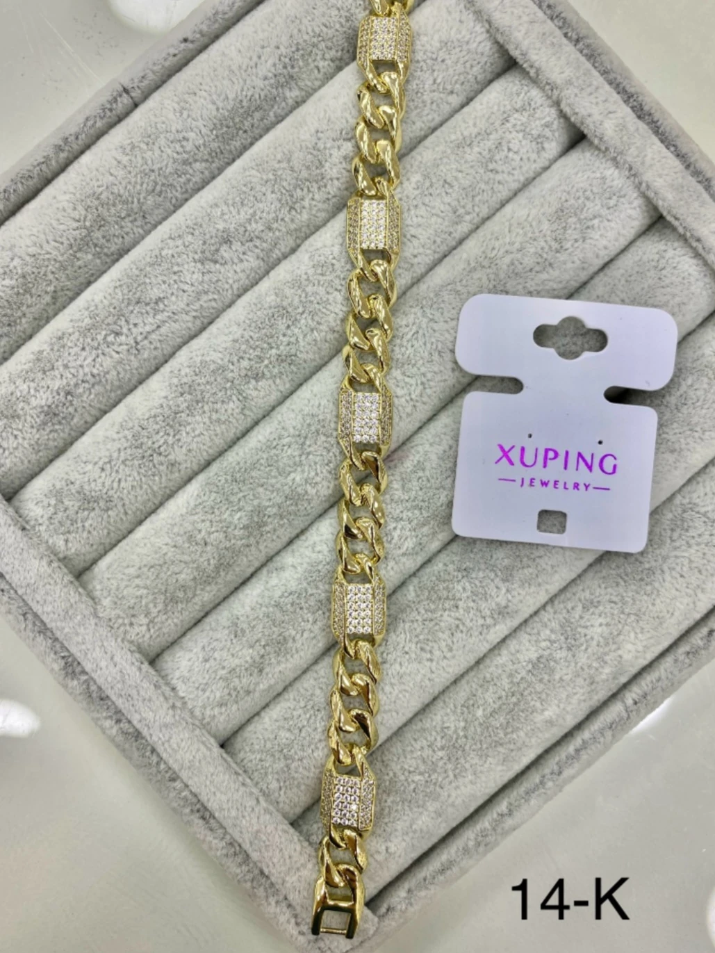 Xuping 14K Taşlı Kalın Zincir Bileklik