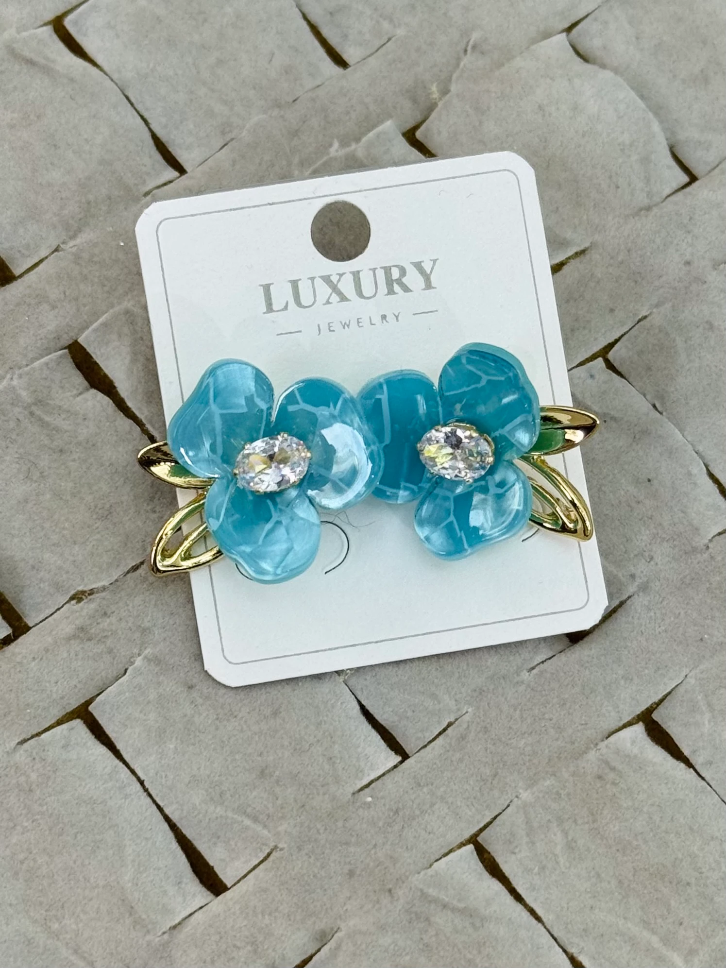 Özel Seri Mavi Çiçek Küpe