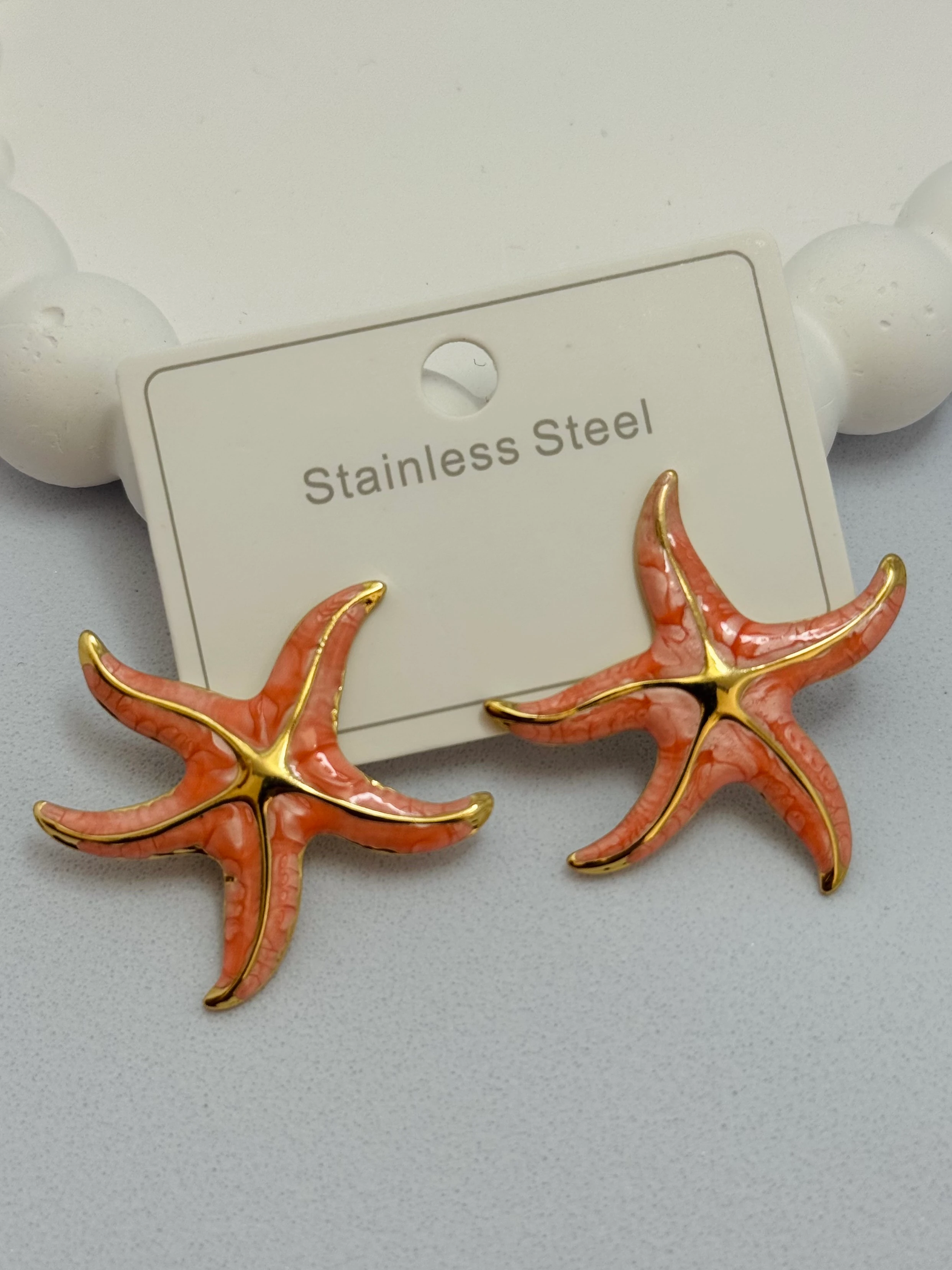 Çelik Yavruağzı Yıldız Küpe