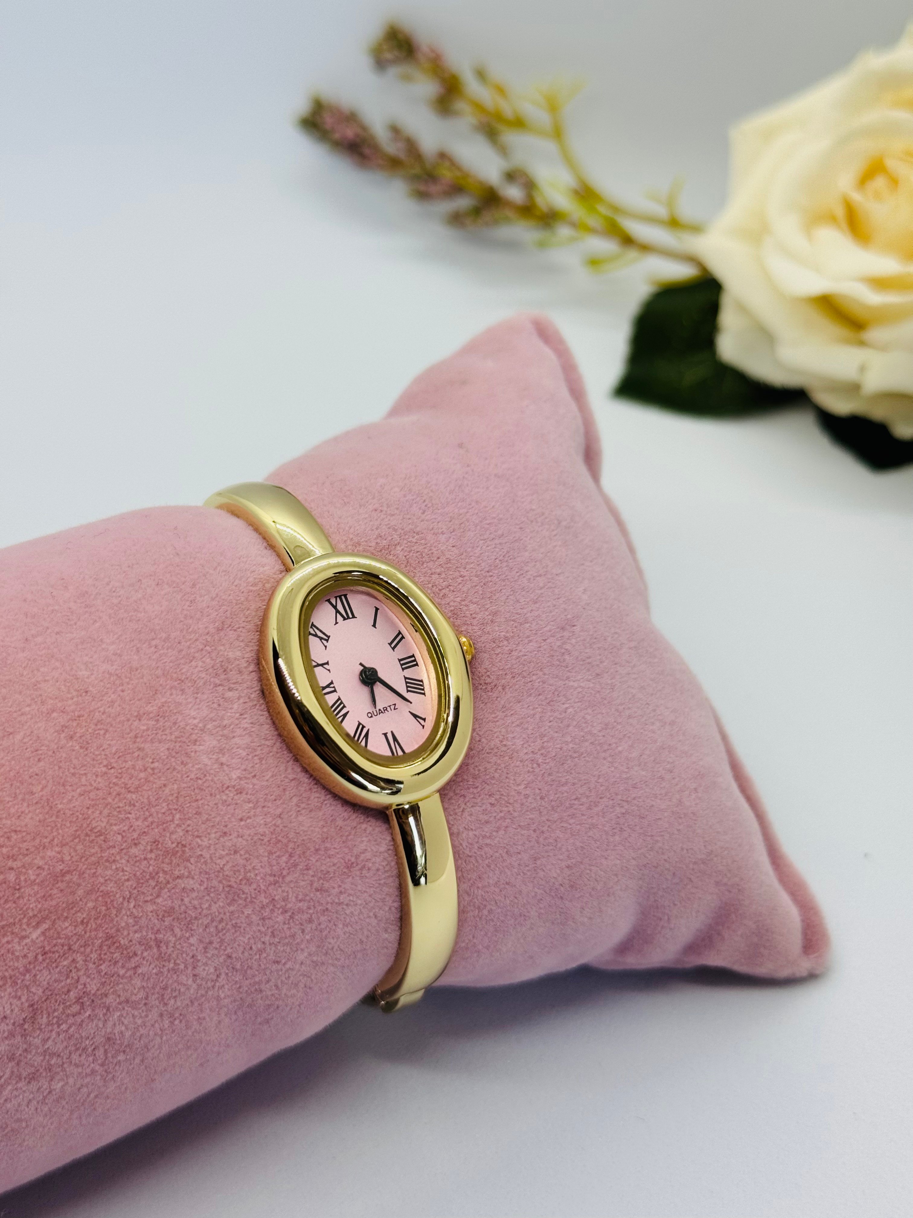 Kelepçe gold pembe saat