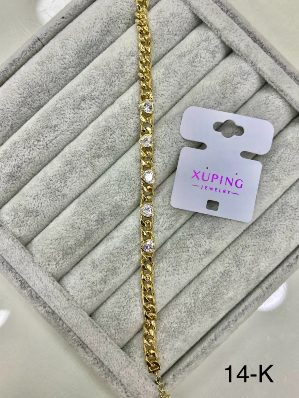 Xuping 14K Kalp Zincir Bileklik